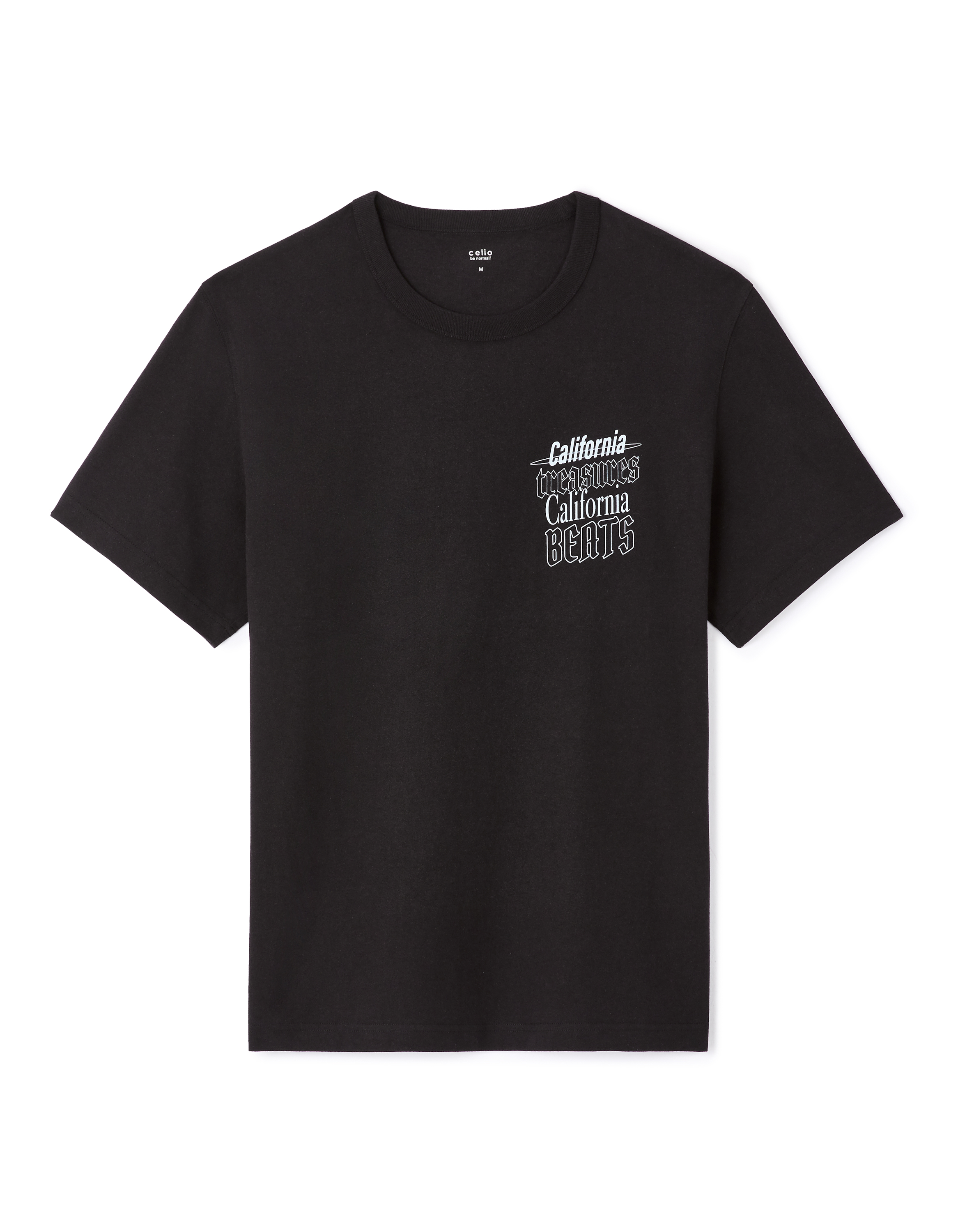 T-shirt boxy col rond 100% coton - noir