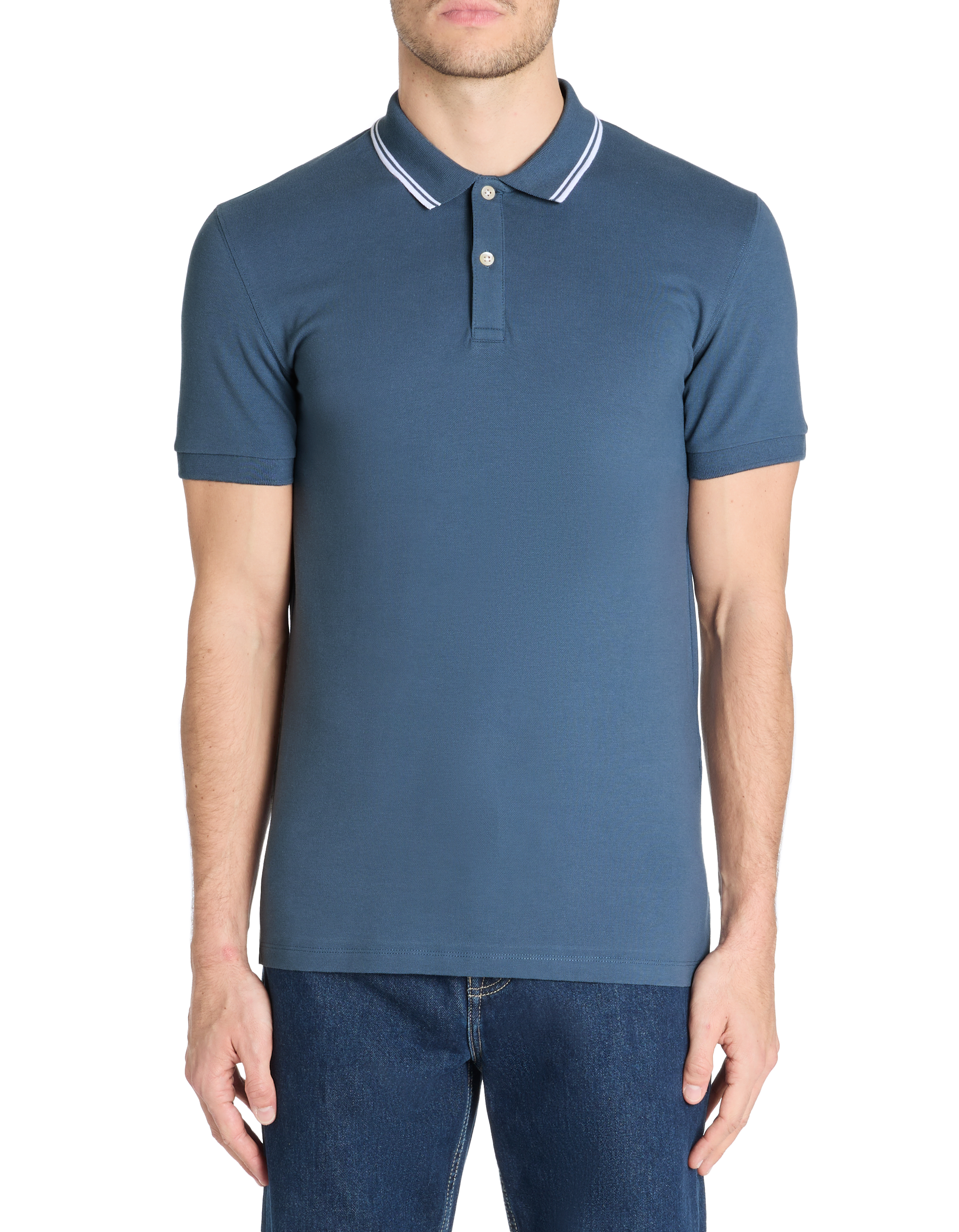 Polo slim coton stretch - bleu foncé - camaieu - Modalova
