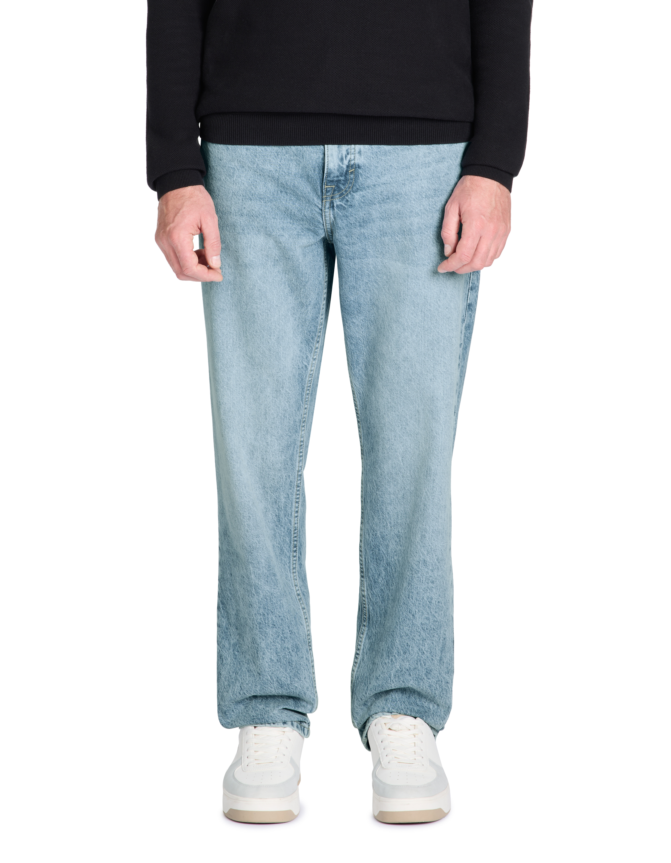 Jean loose 100% coton - bleu clair - camaieu - Modalova