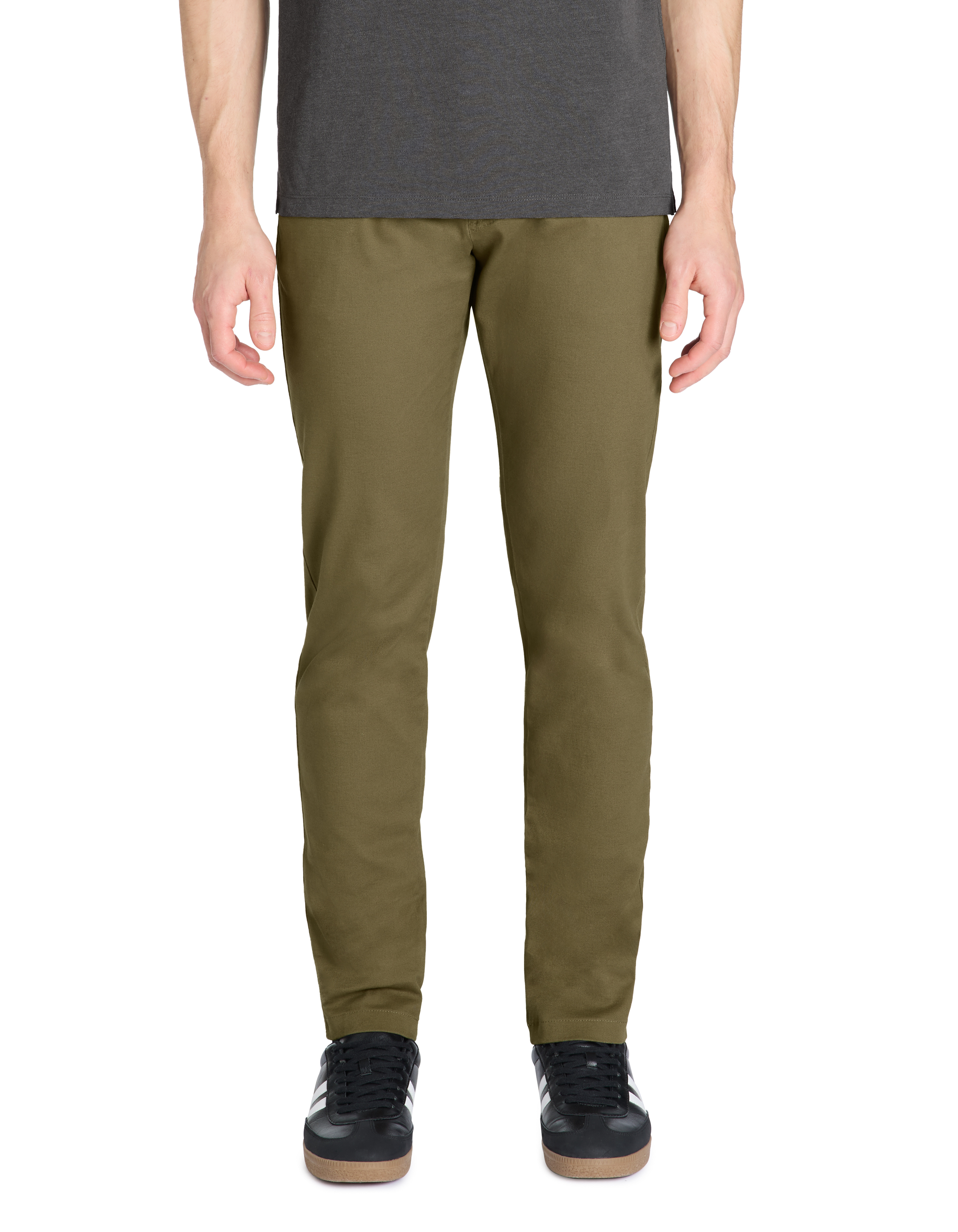 Pantalon chino slim coton stretch - taupe - camaieu - Modalova