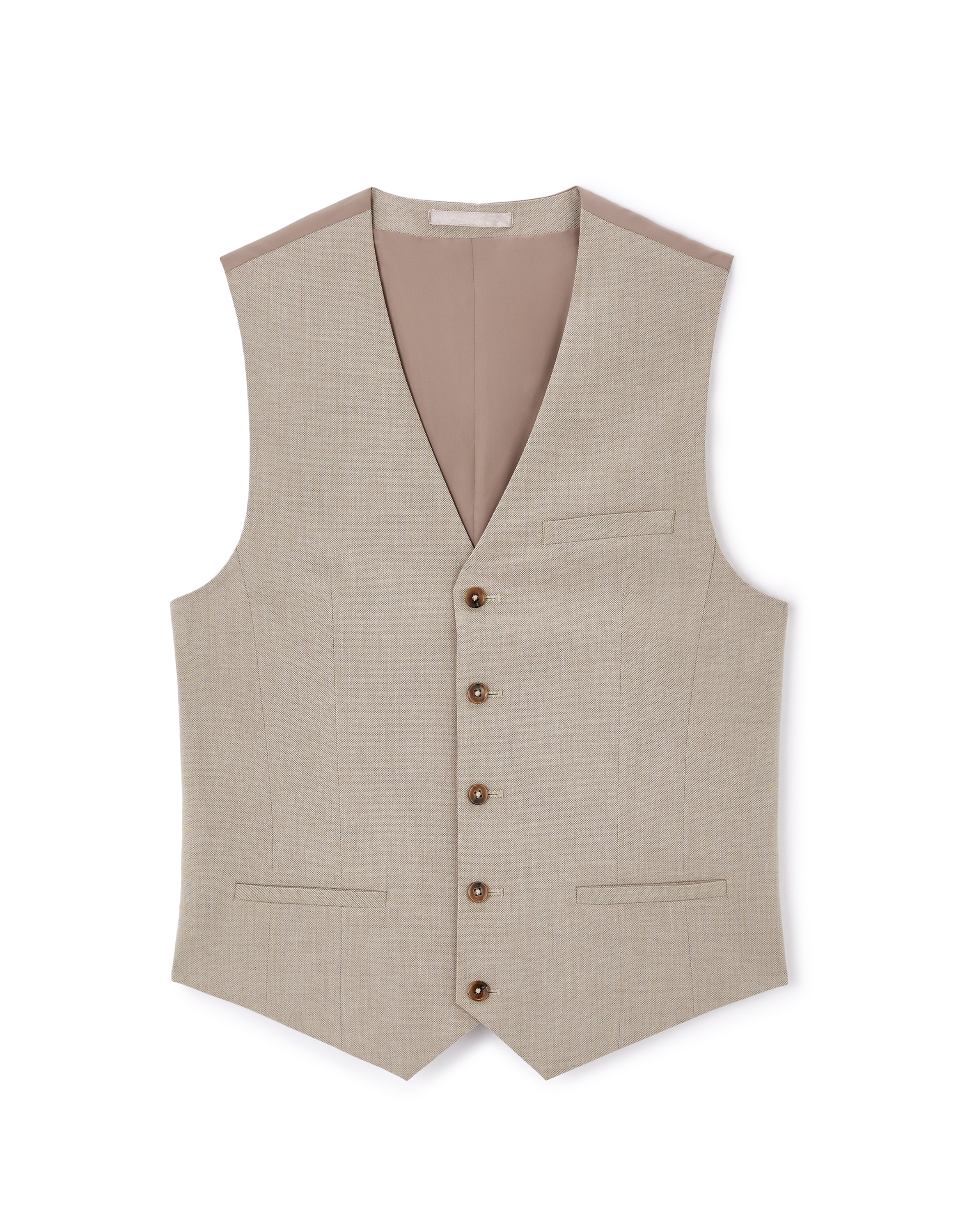 Gilet de costume slim stretch - beige