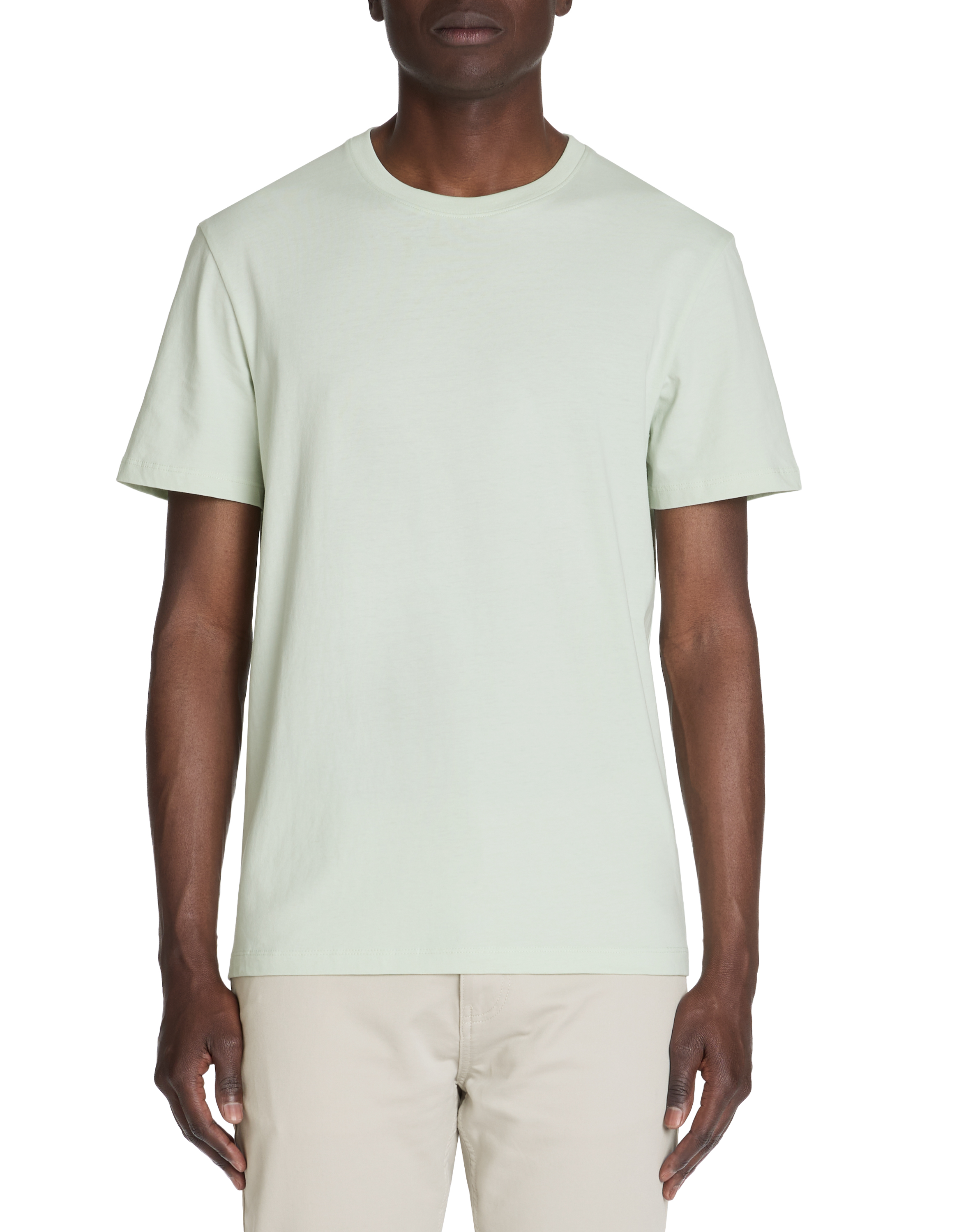 T-shirt regular col rond 100% coton - vert clair - camaieu - Modalova