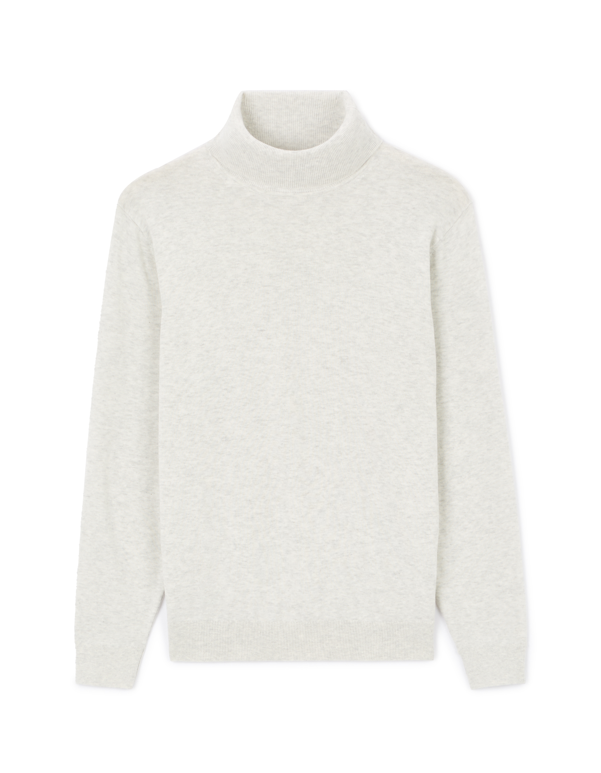 Pull col roulé 100% coton - blanc