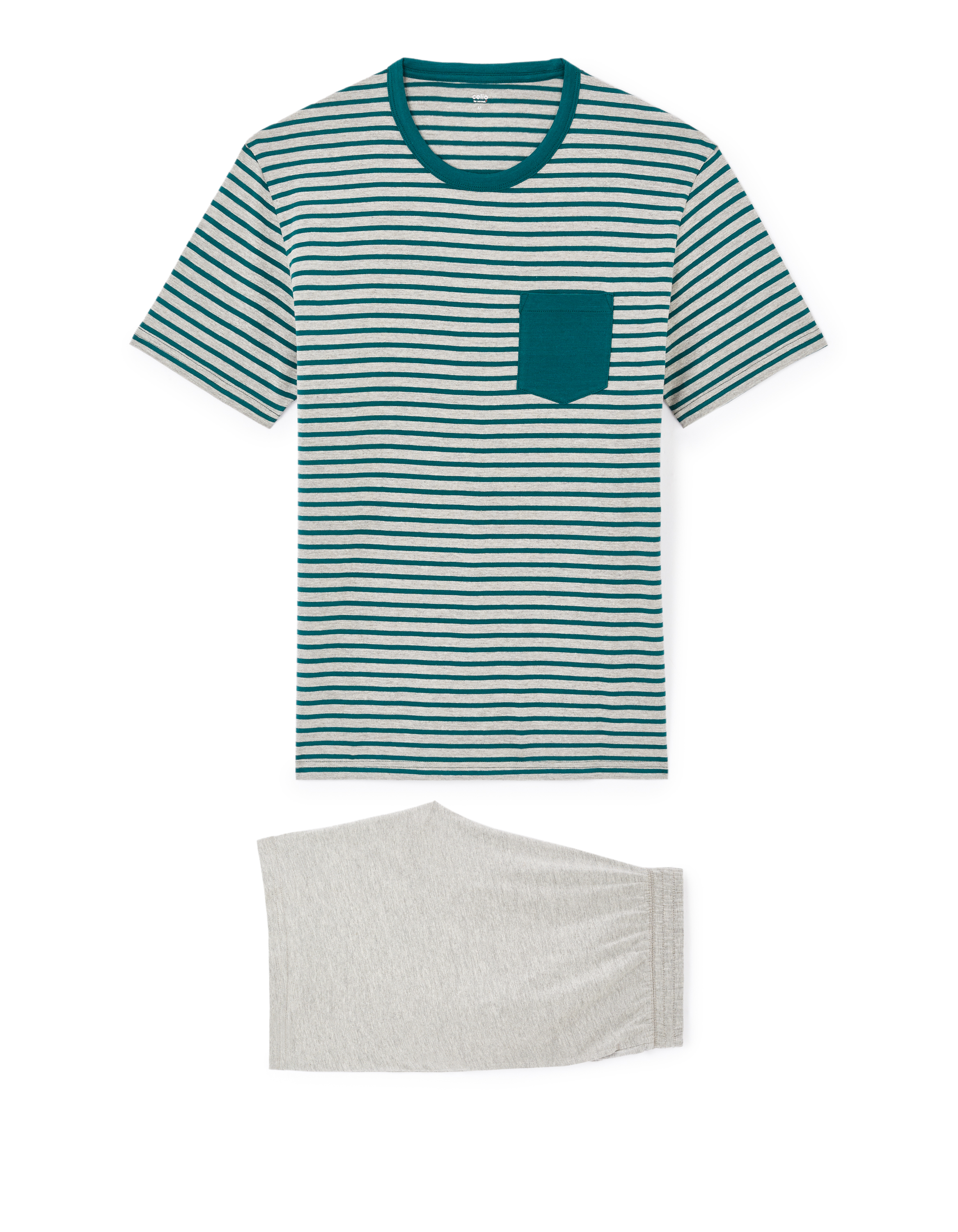 Pyjama short en coton mélangé - vert