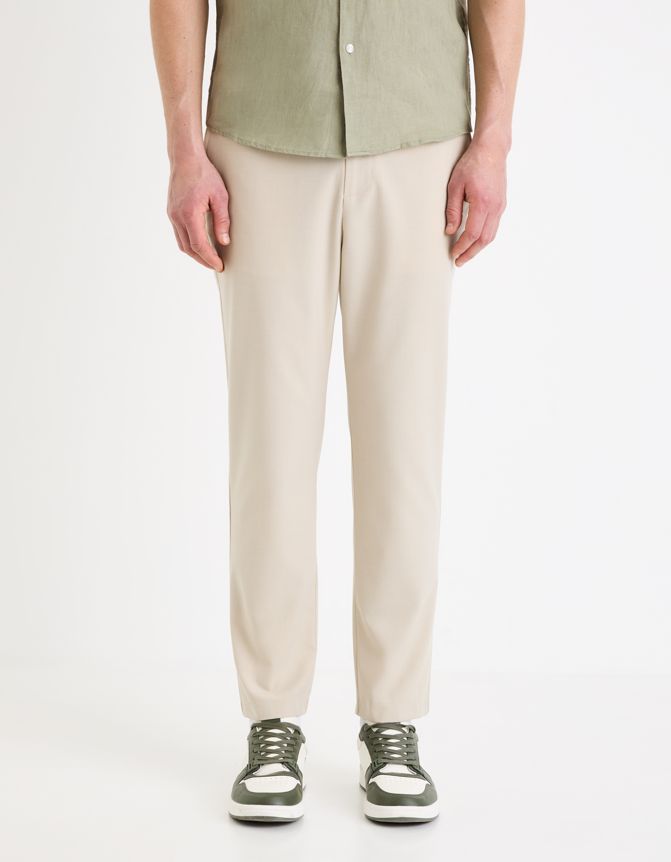Pantalon 24H slim - beige - camaieu - Modalova