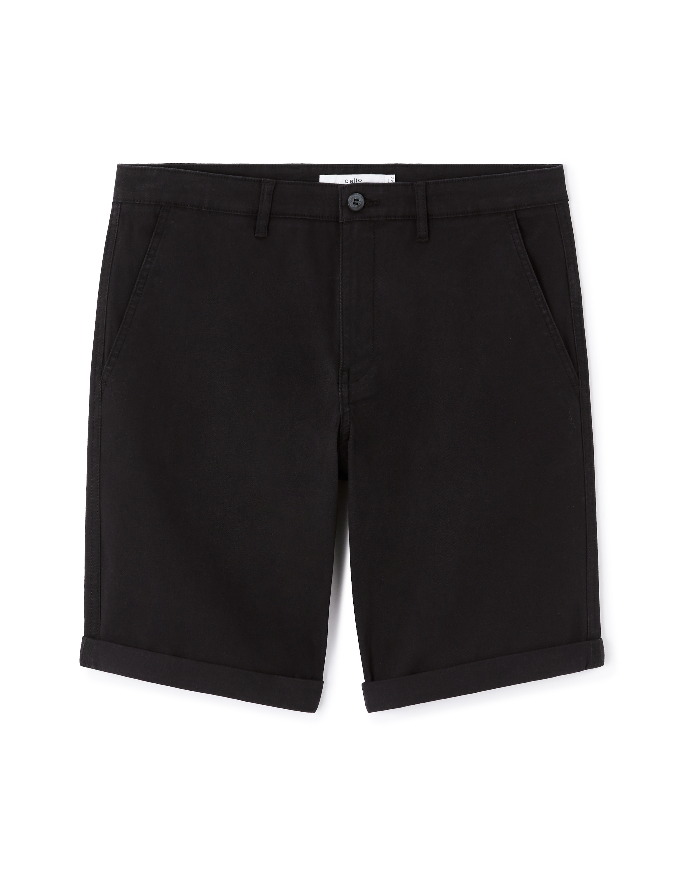 Bermuda chino en coton stretch - noir