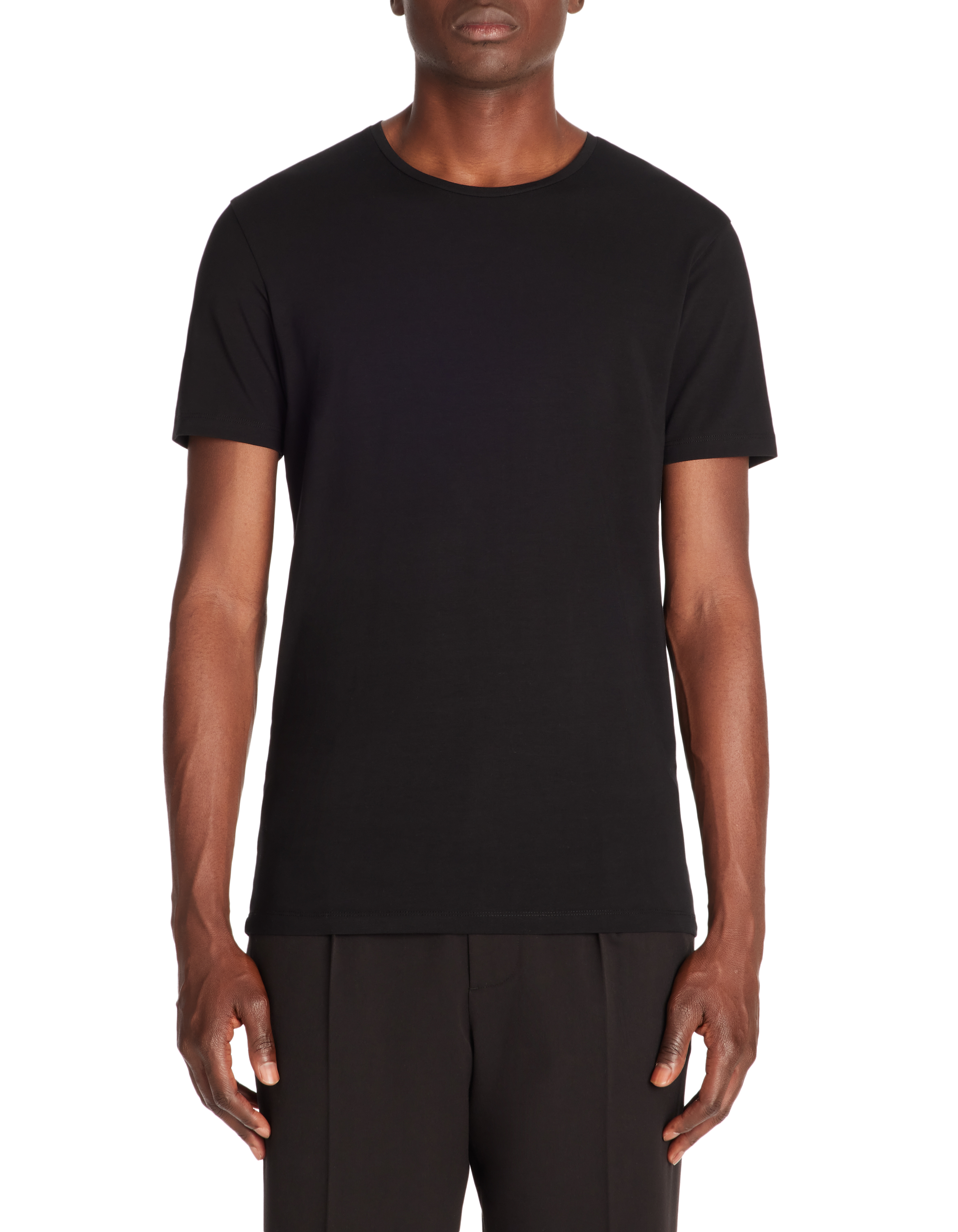 T-shirt slim col rond en coton stretch - camaieu - Modalova
