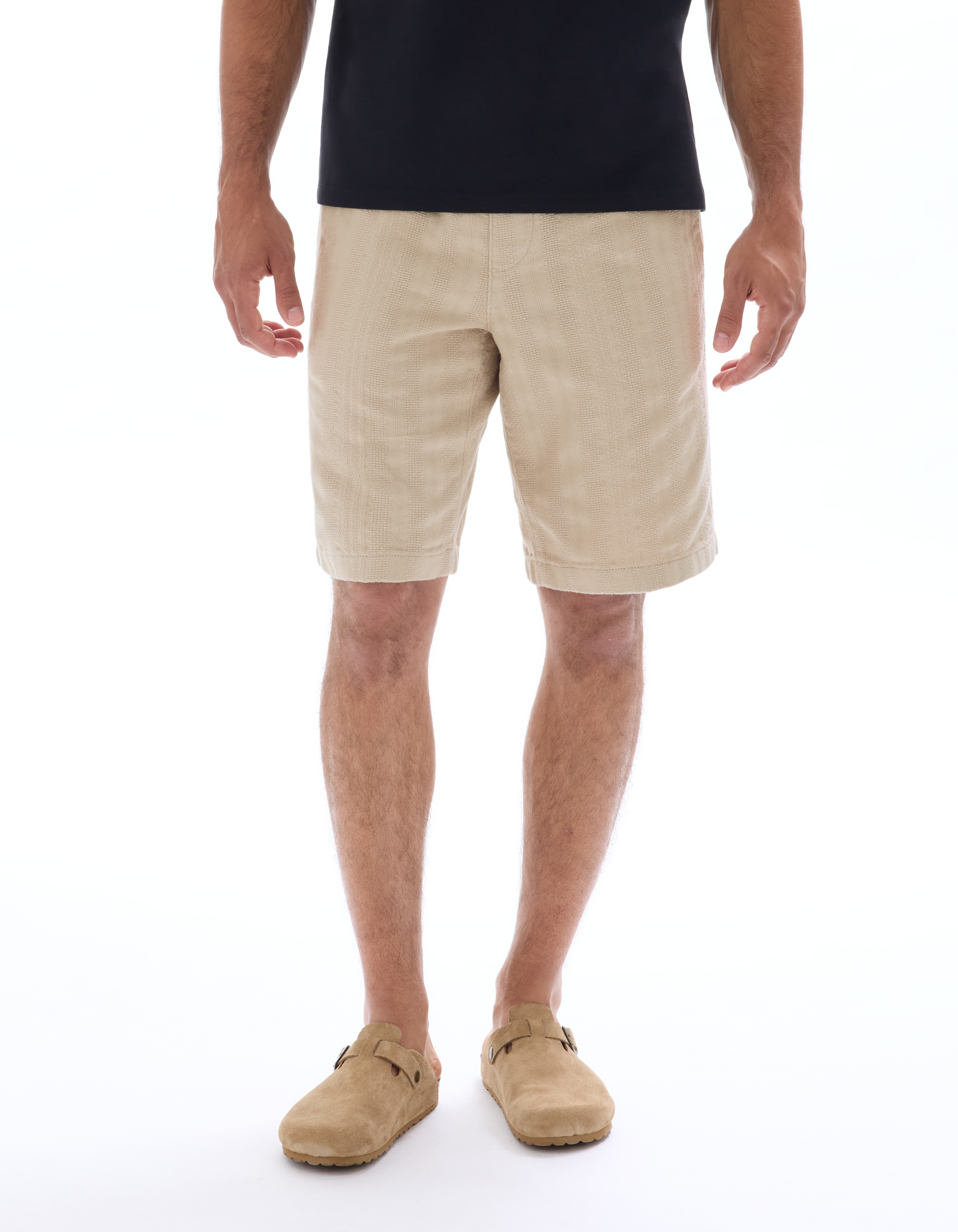 Bermuda jacquard rayé 100% coton - beige - camaieu - Modalova