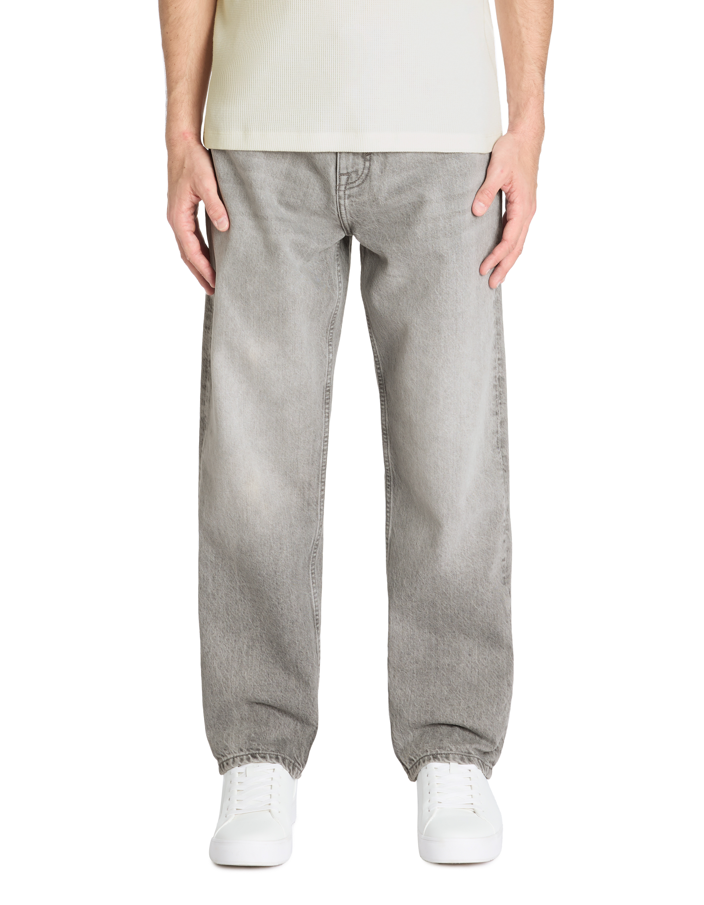 Jean baggy 100% coton - gris - camaieu - Modalova
