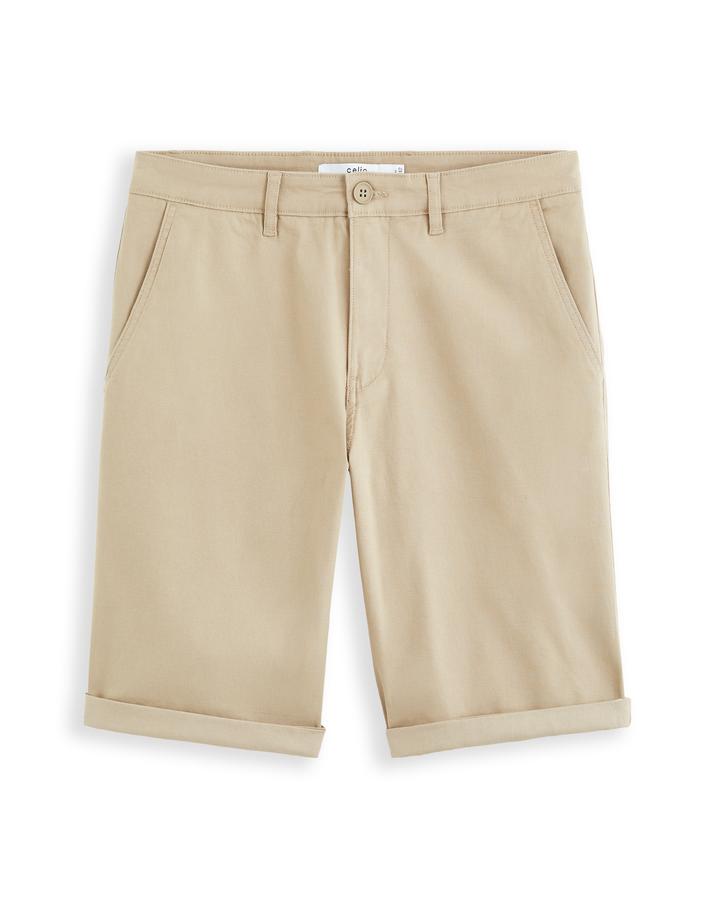 Bermuda chino en coton stretch - beige moyen