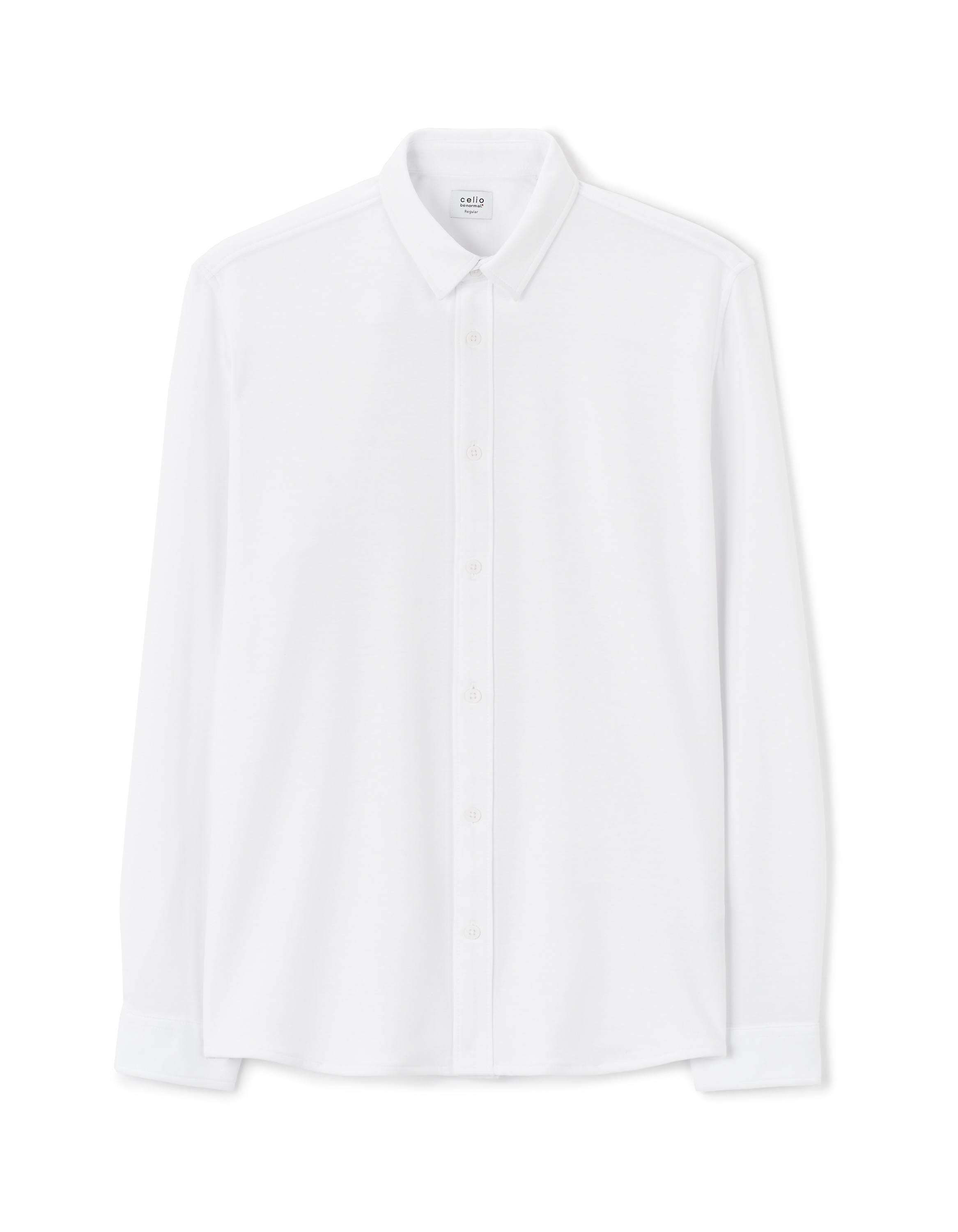 Chemise regular en jersey - blanc