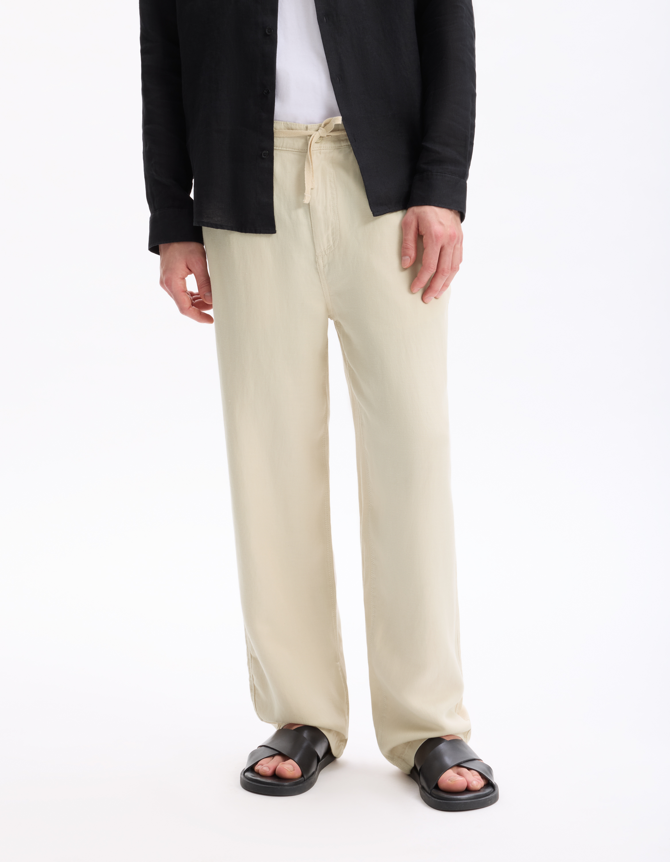 Pantalon loose 100% coton tencel - camaieu - Modalova