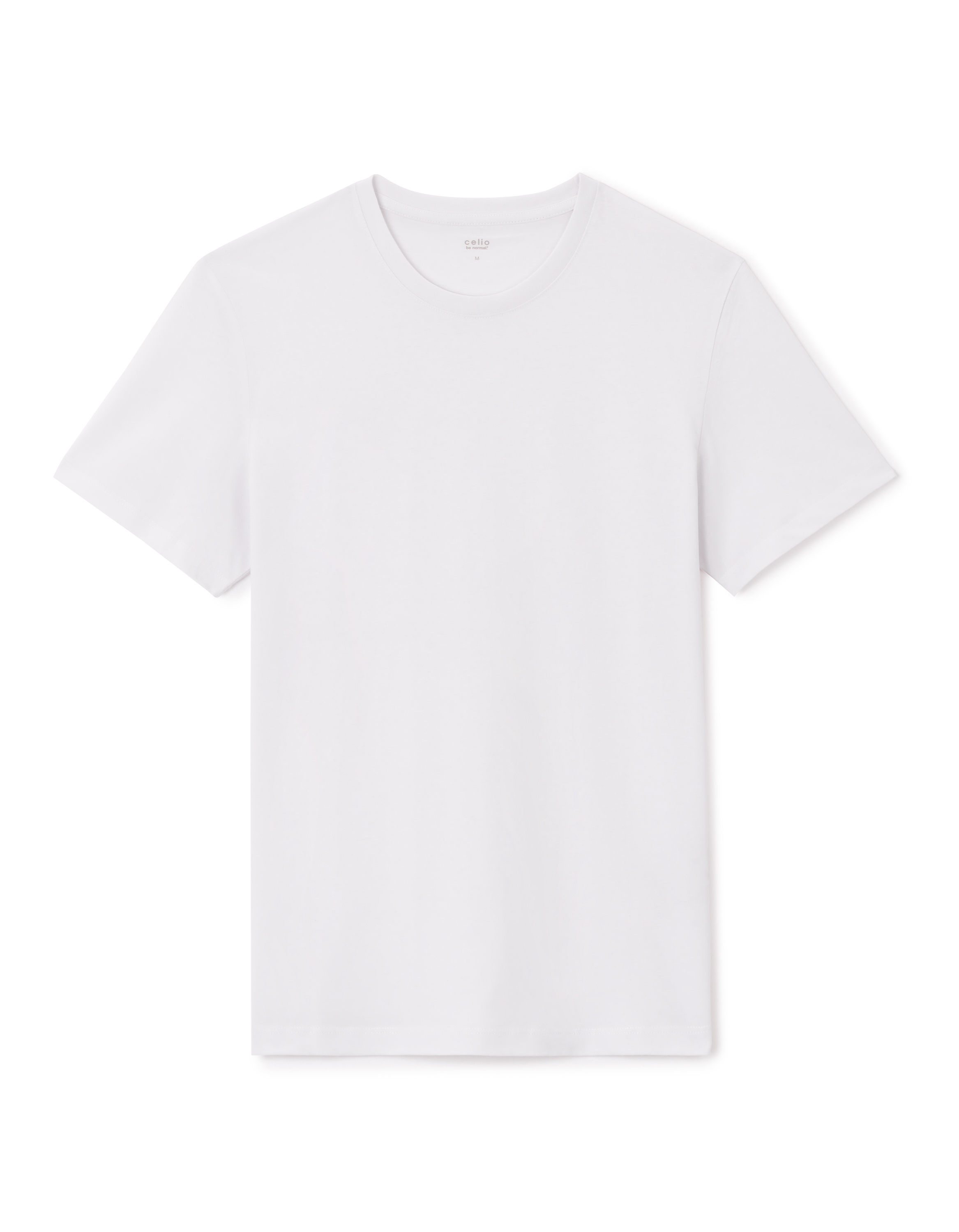 T-shirt straight col rond 100% coton + long - blanc
