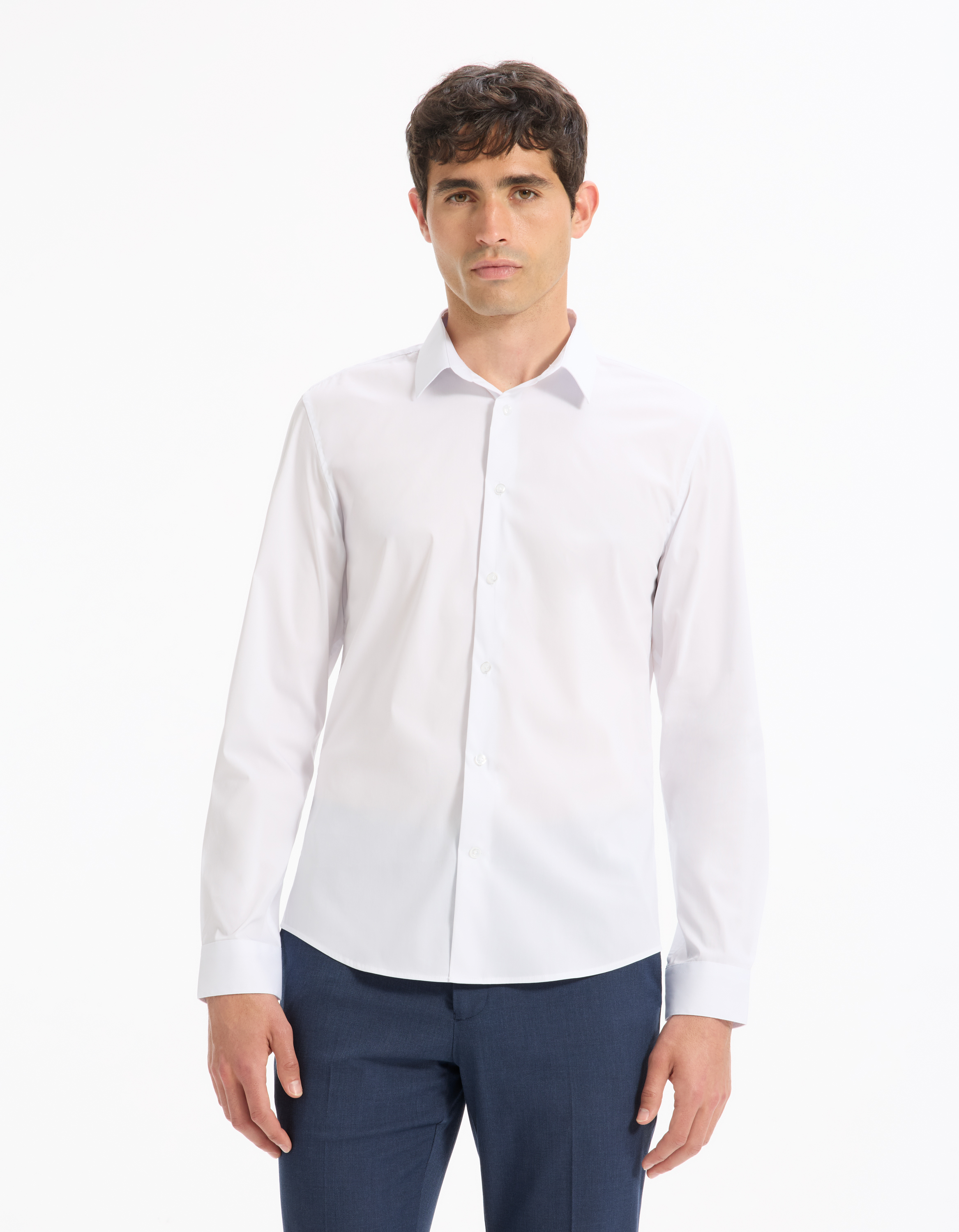Chemise slim en coton stretch - camaieu - Modalova