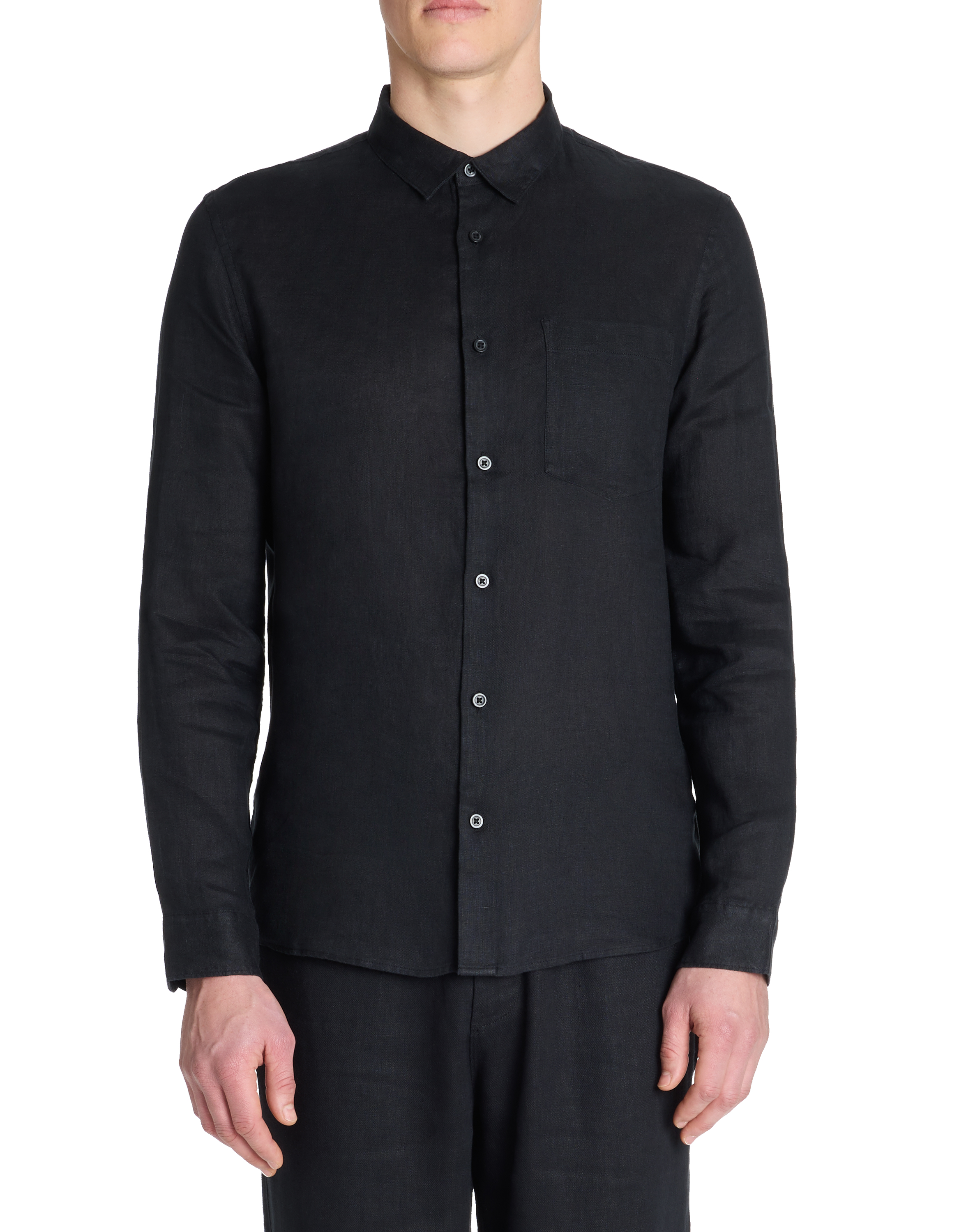 Chemise regular 100% lin - noir - camaieu - Modalova