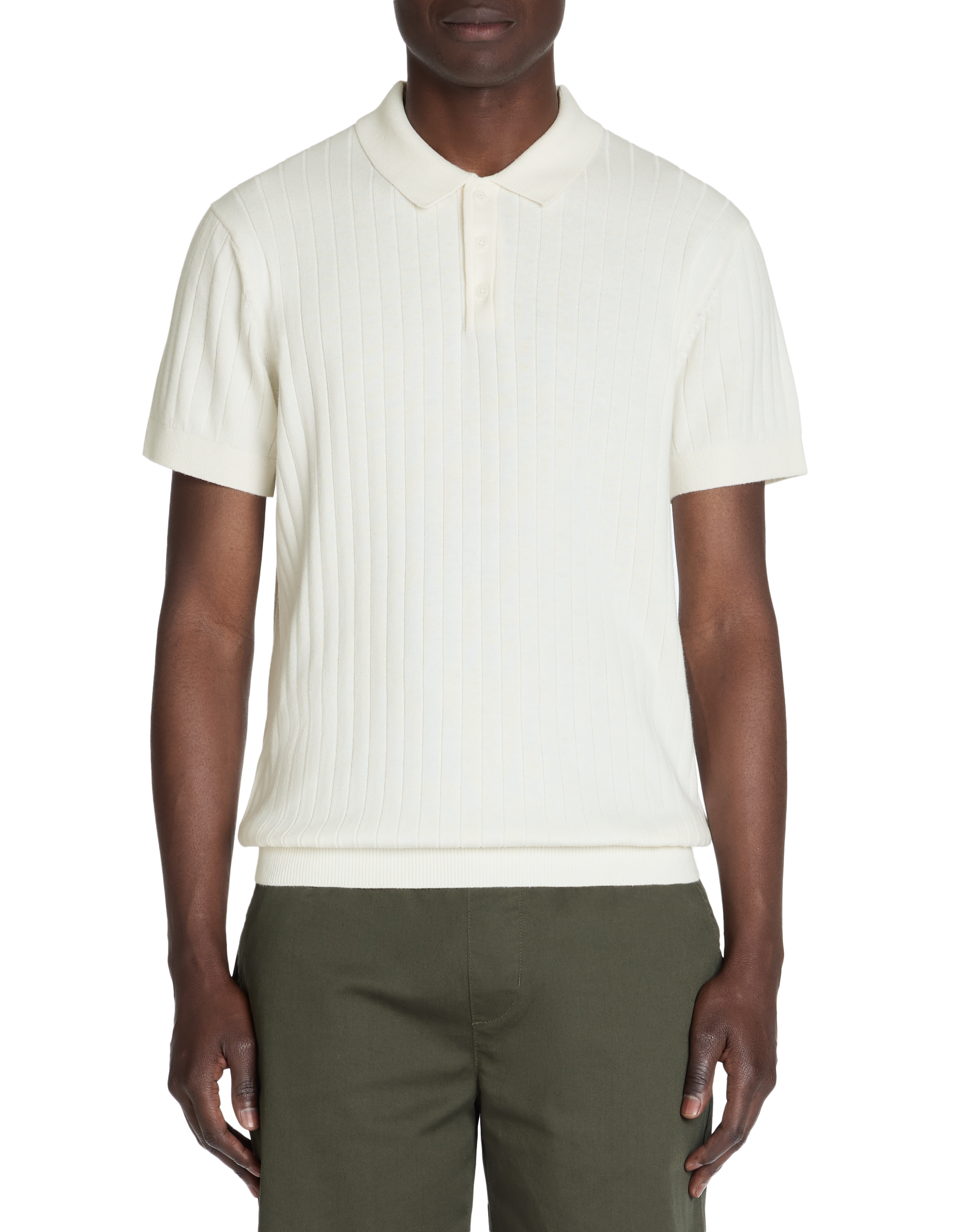 Polo regular en maille texturée coton mélangé - écru - camaieu - Modalova