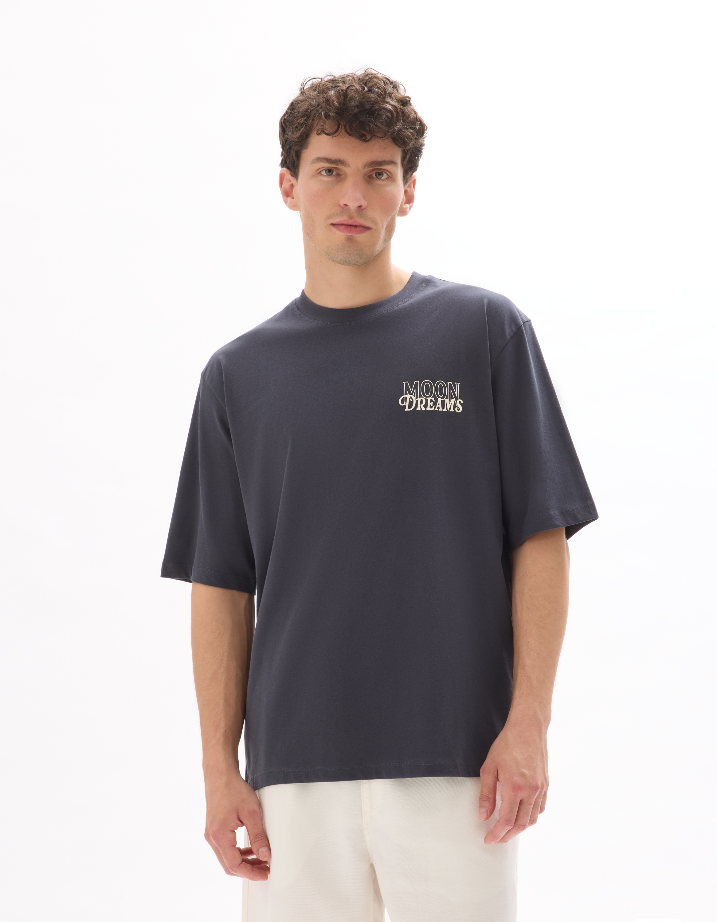 T-shirt oversize col rond 100% coton imprimé astro - camaieu - Modalova