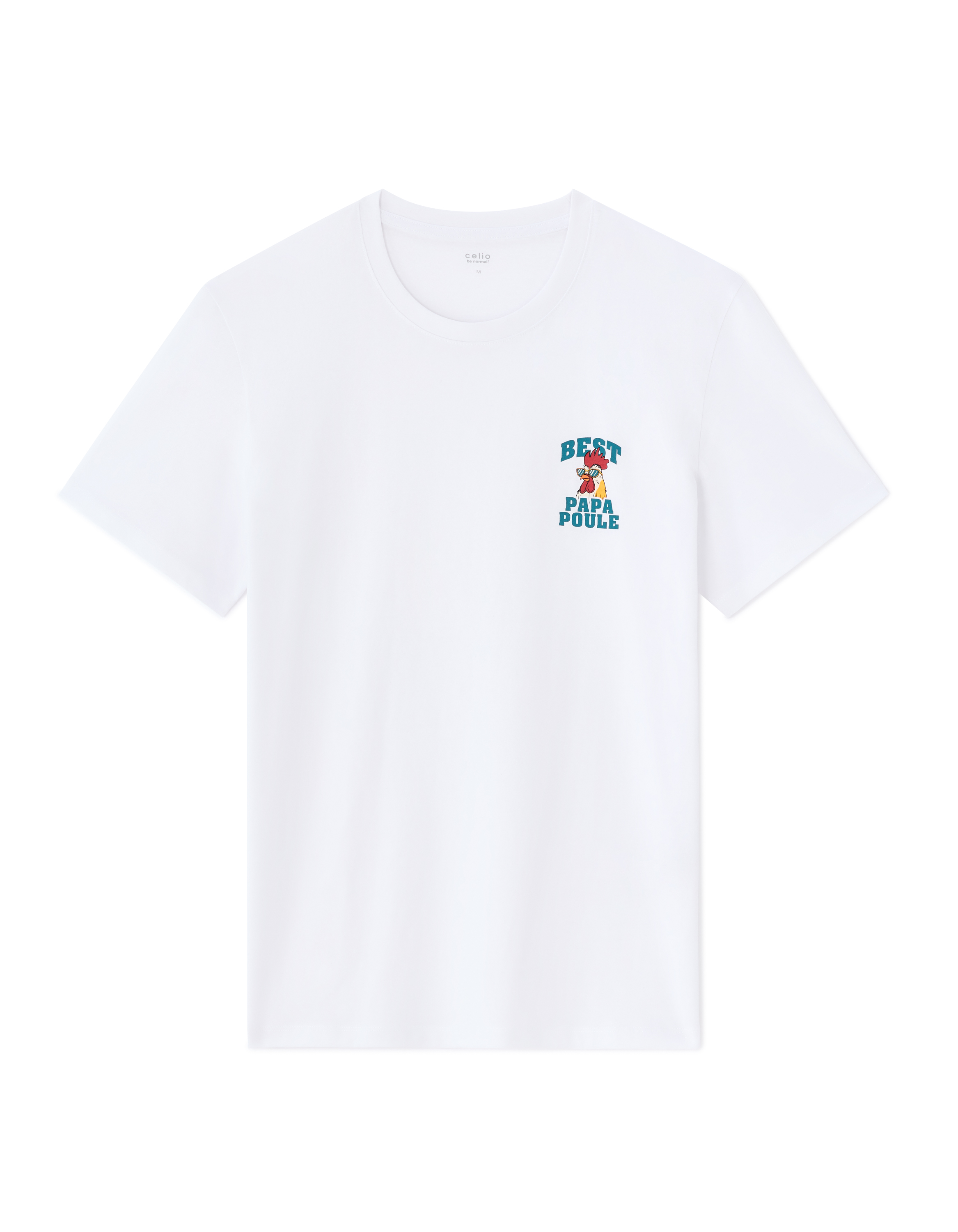 T-shirt regular col rond 100% coton - blanc