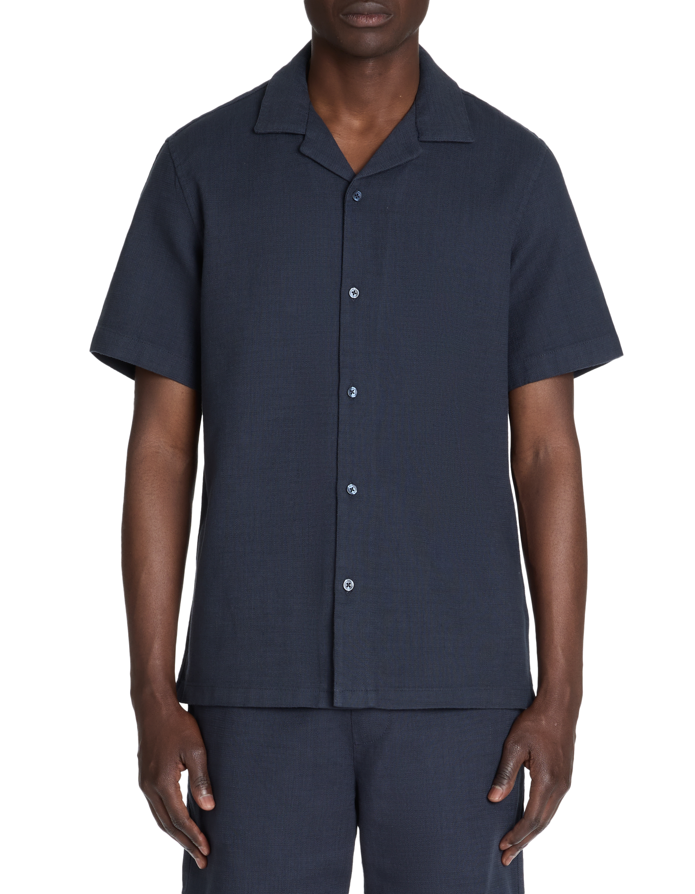 Chemisette regular 100% coton texturé - marine - camaieu - Modalova
