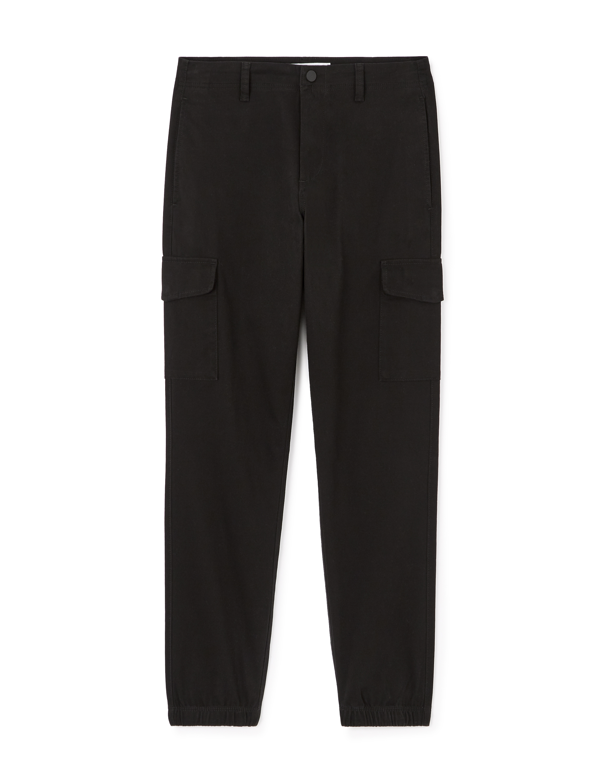 Pantalon cargo slim en coton stretch - noir
