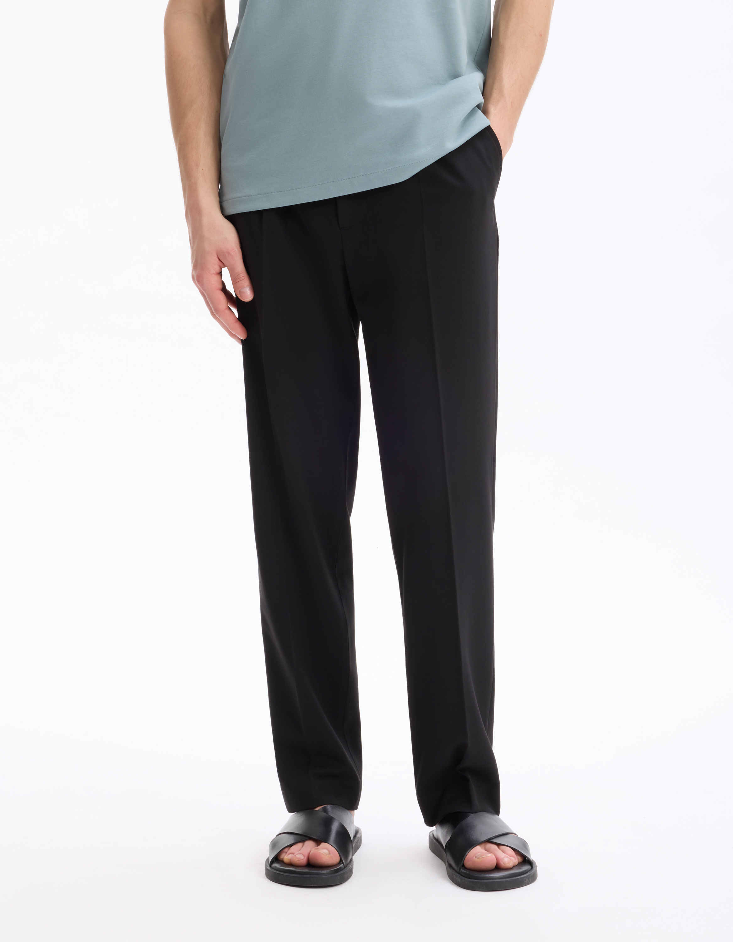 Pantalon loose stretch - noir - camaieu - Modalova