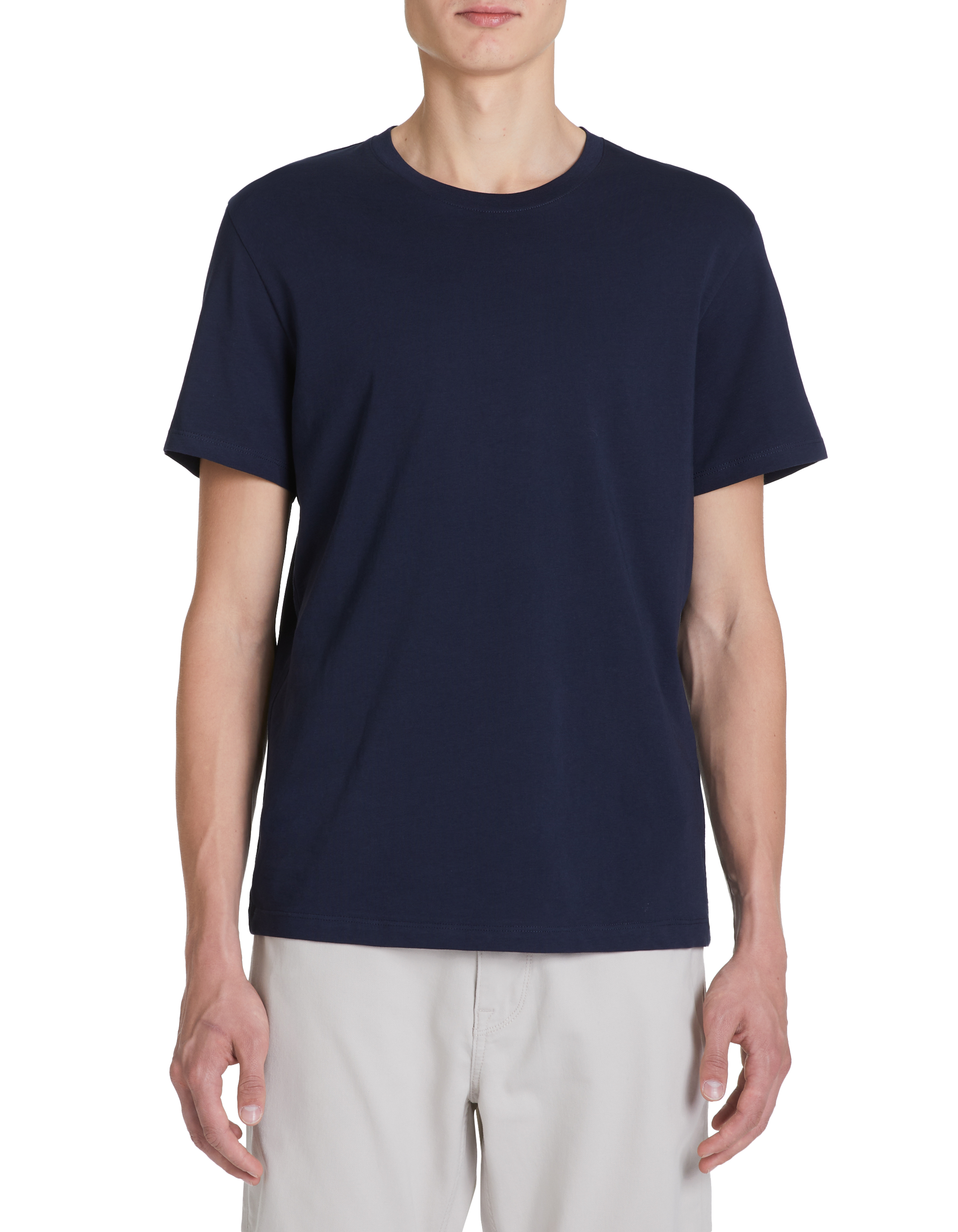 T-shirt straight col rond 100% coton - foncé - camaieu - Modalova