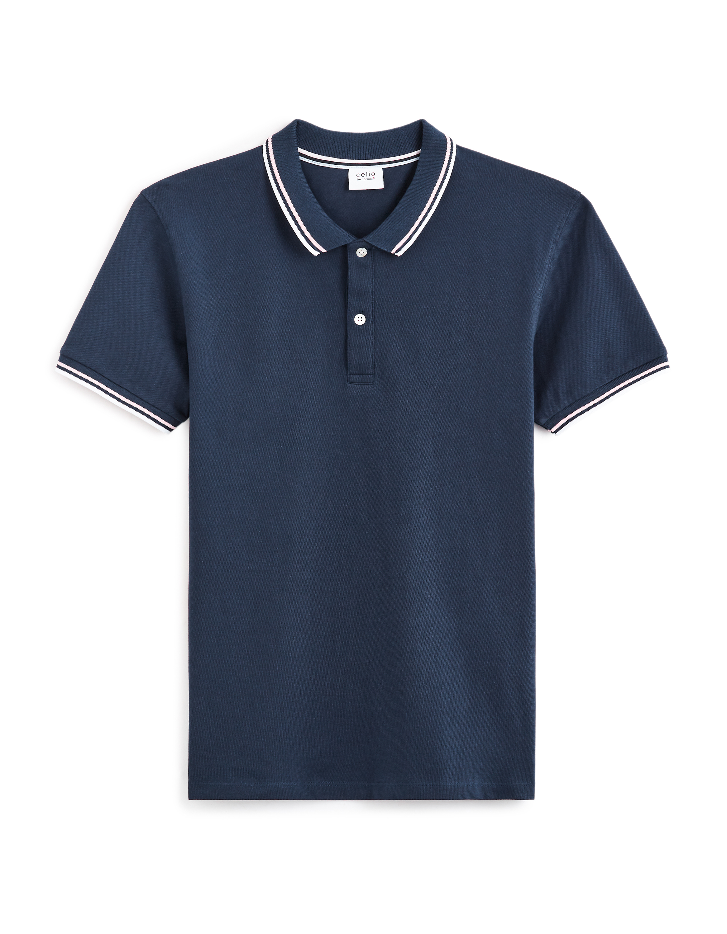 Polo piqué slim en coton stretch - marine