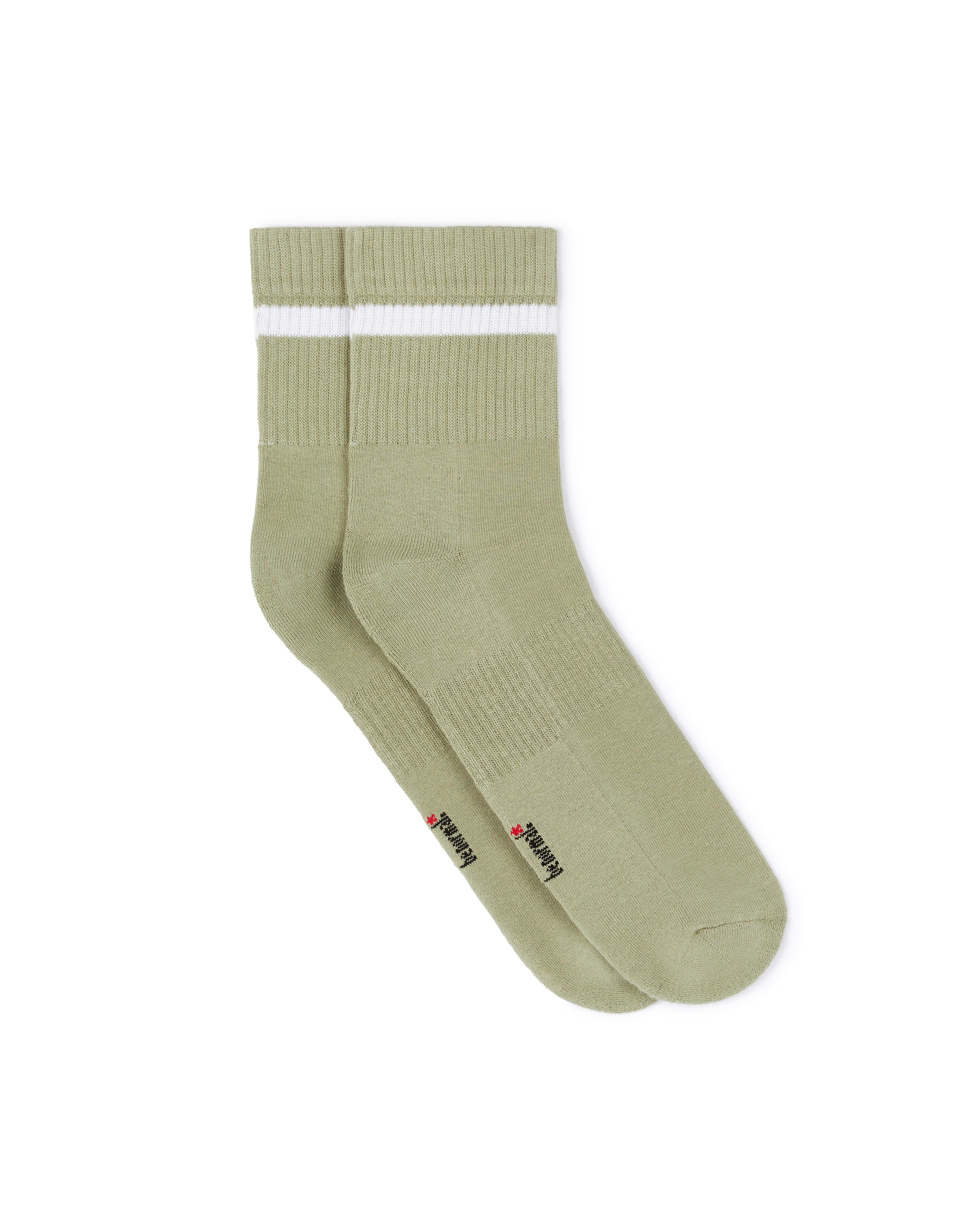 Chaussettes mi-hautes sport 100% coton stretch - vert