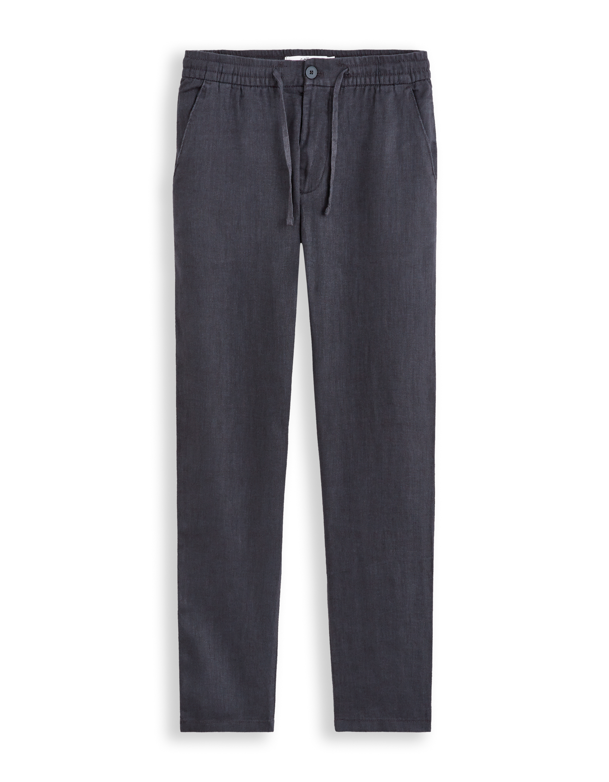 Pantalon straight 100% lin - marine