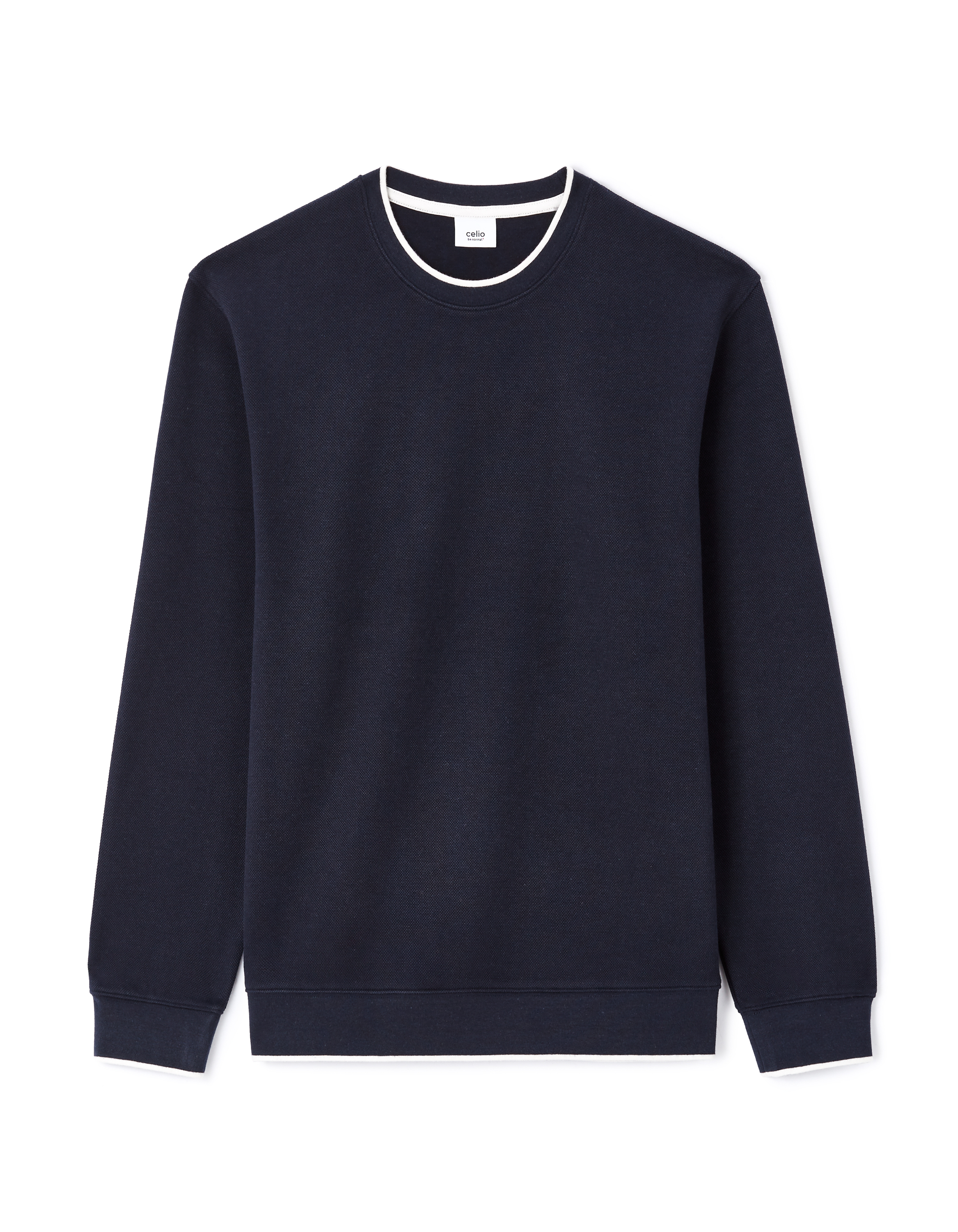 Sweat regular col rond coton mélangé - marine