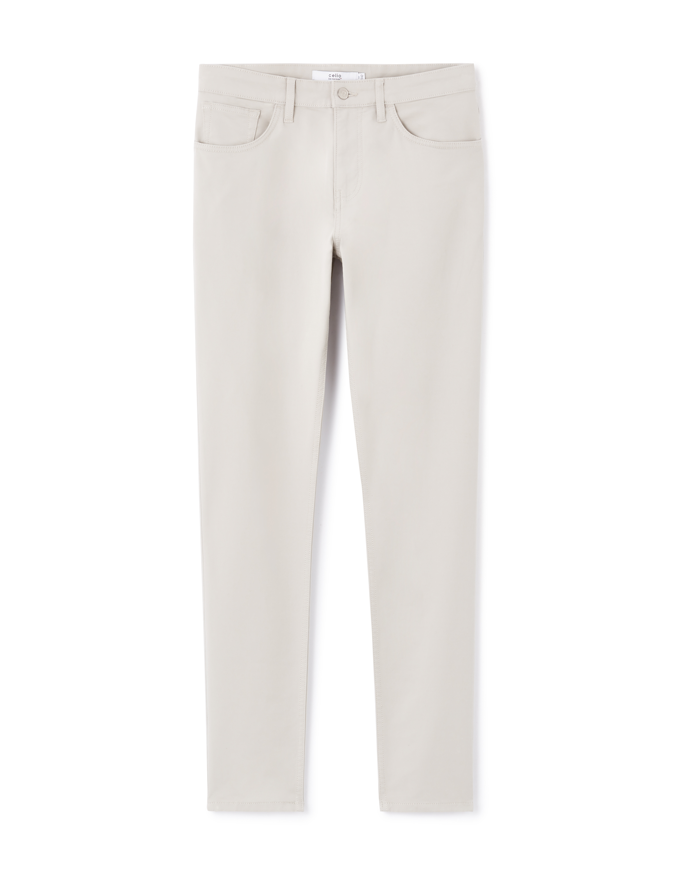 Pantalon slim 100% coton stretch - gris