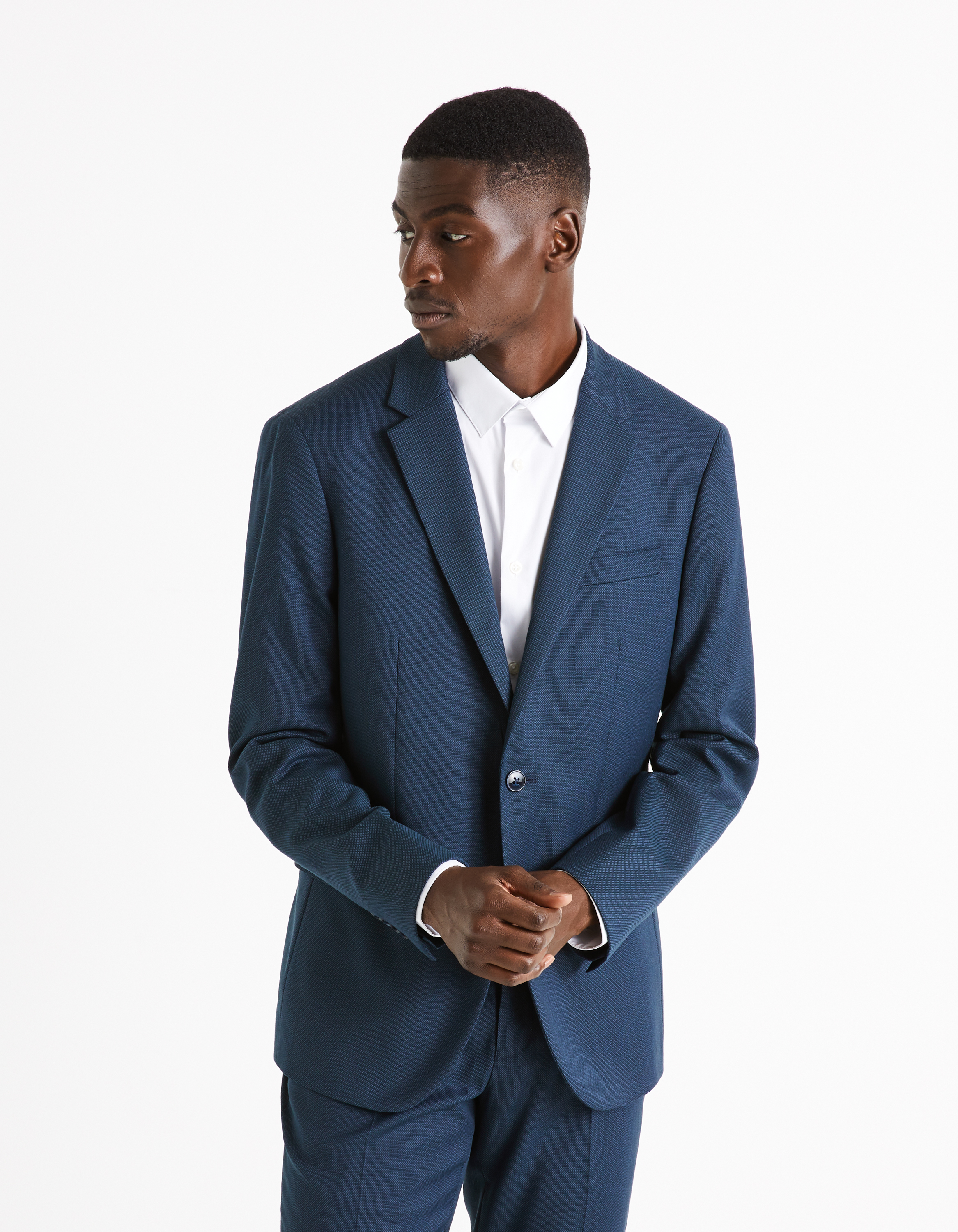 Veste de costume slim armuré - marine - camaieu - Modalova