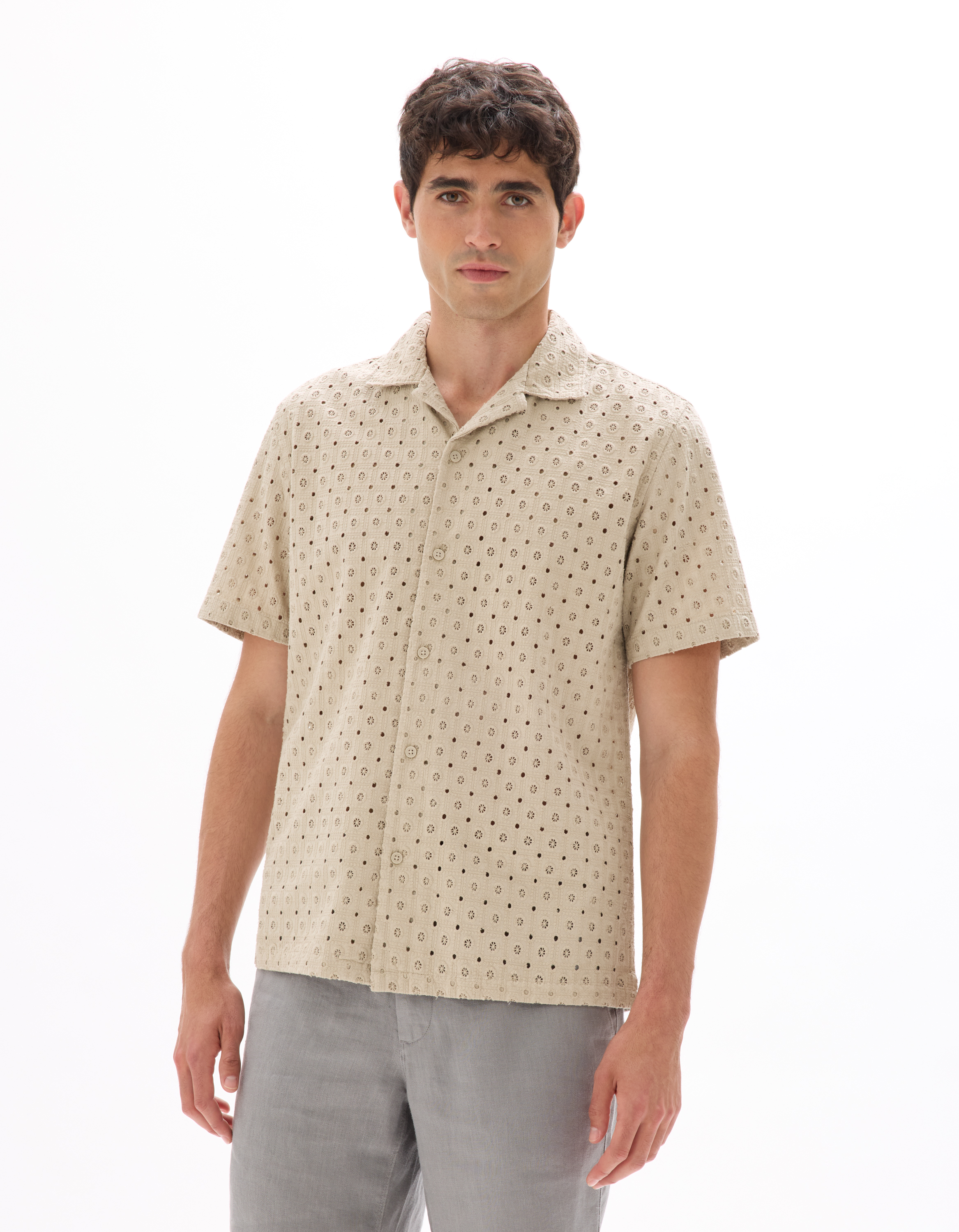 Chemisette regular broderie anglaise 100% coton - camaieu - Modalova
