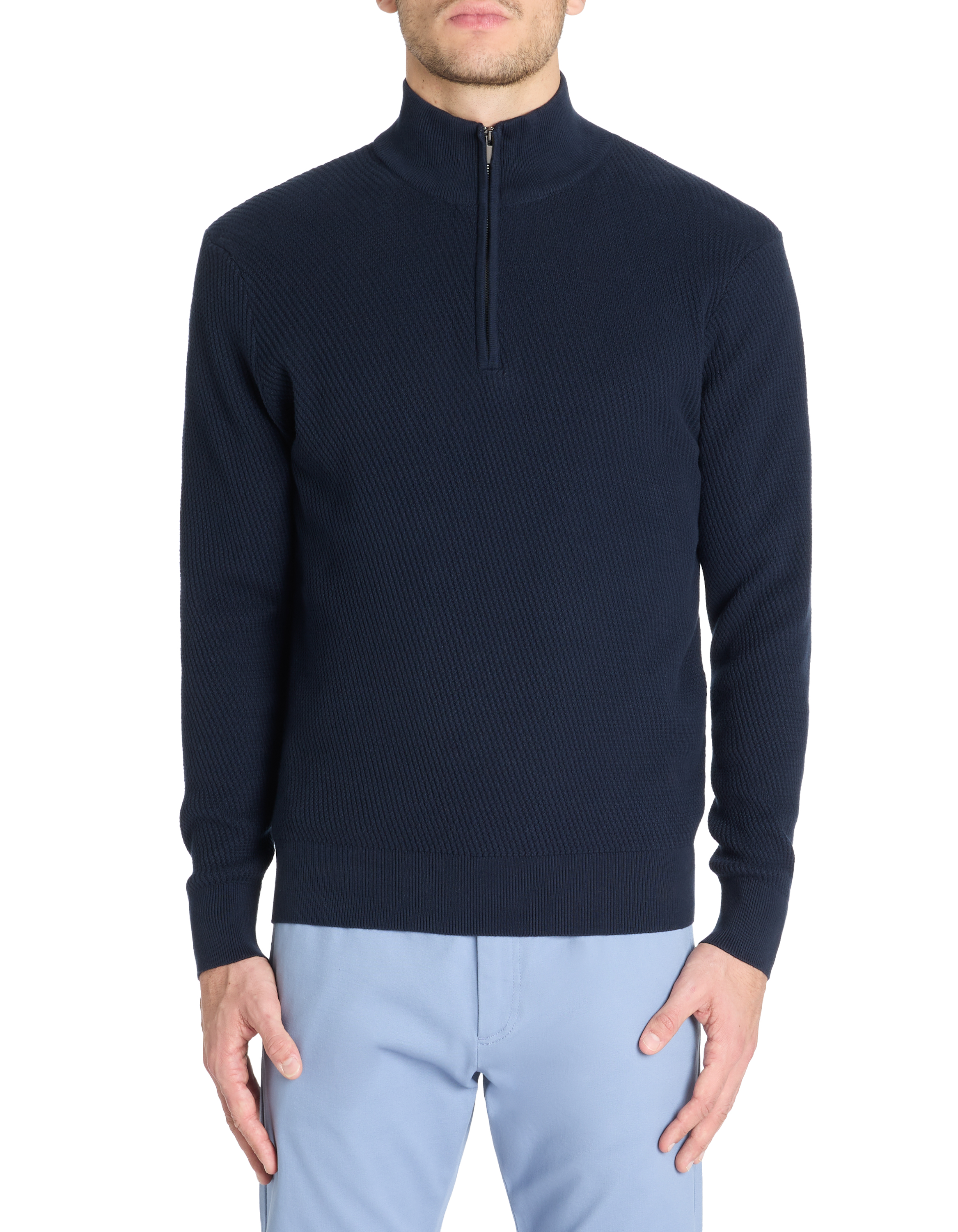 Pull col roulé regular 100% coton - marine - camaieu - Modalova