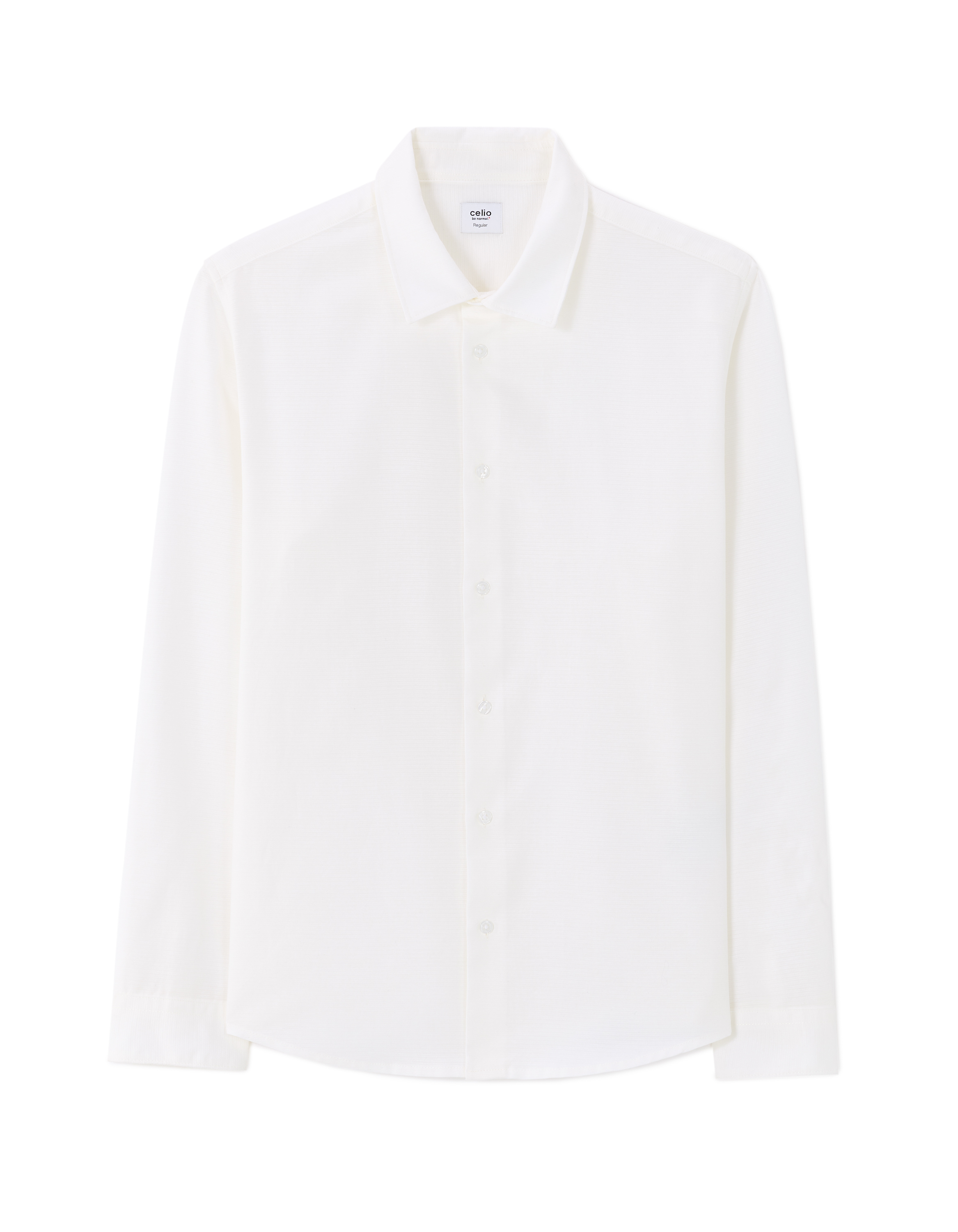 Chemise regular en coton viscose - blanc