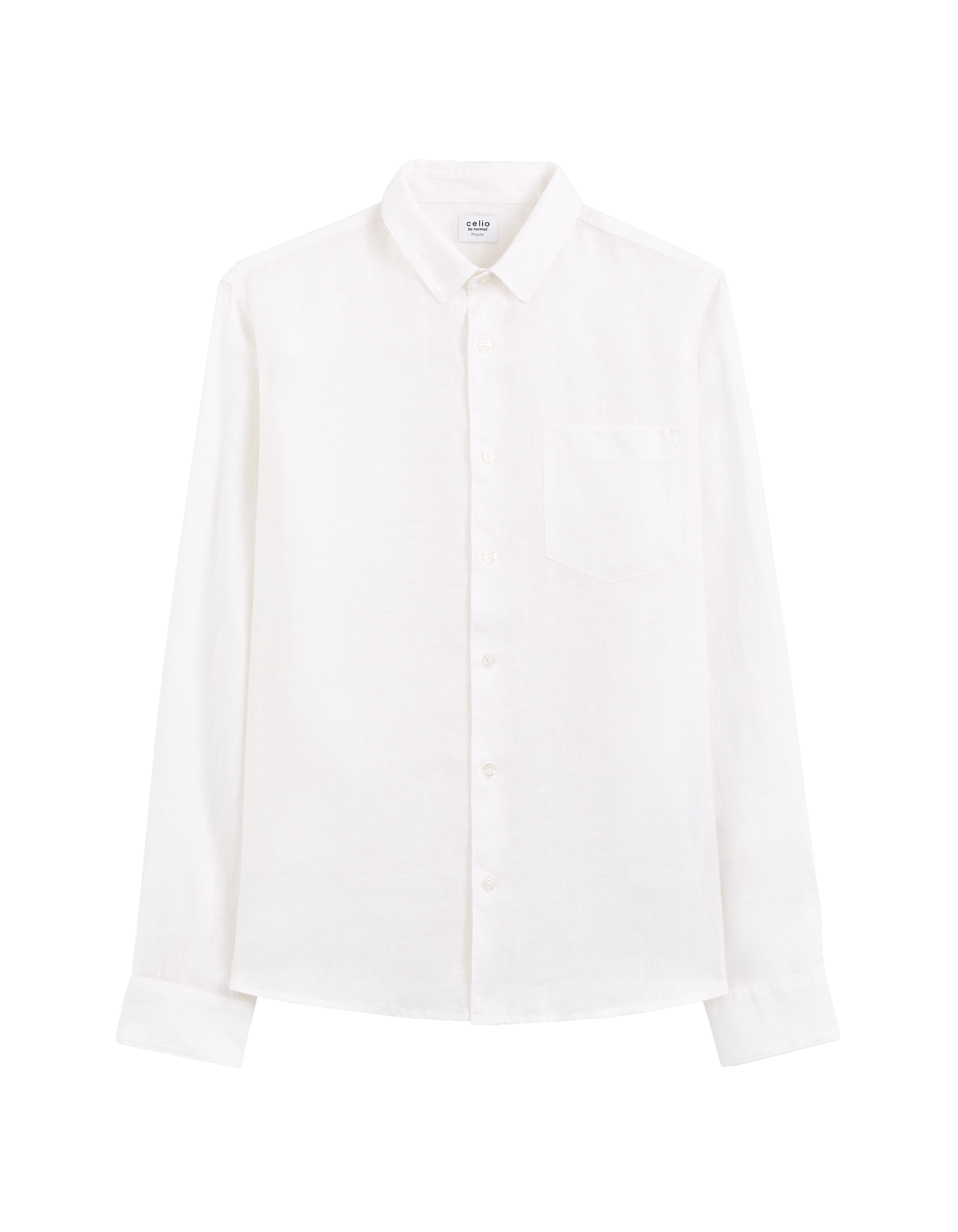 Chemise regular 100% lin - blanc