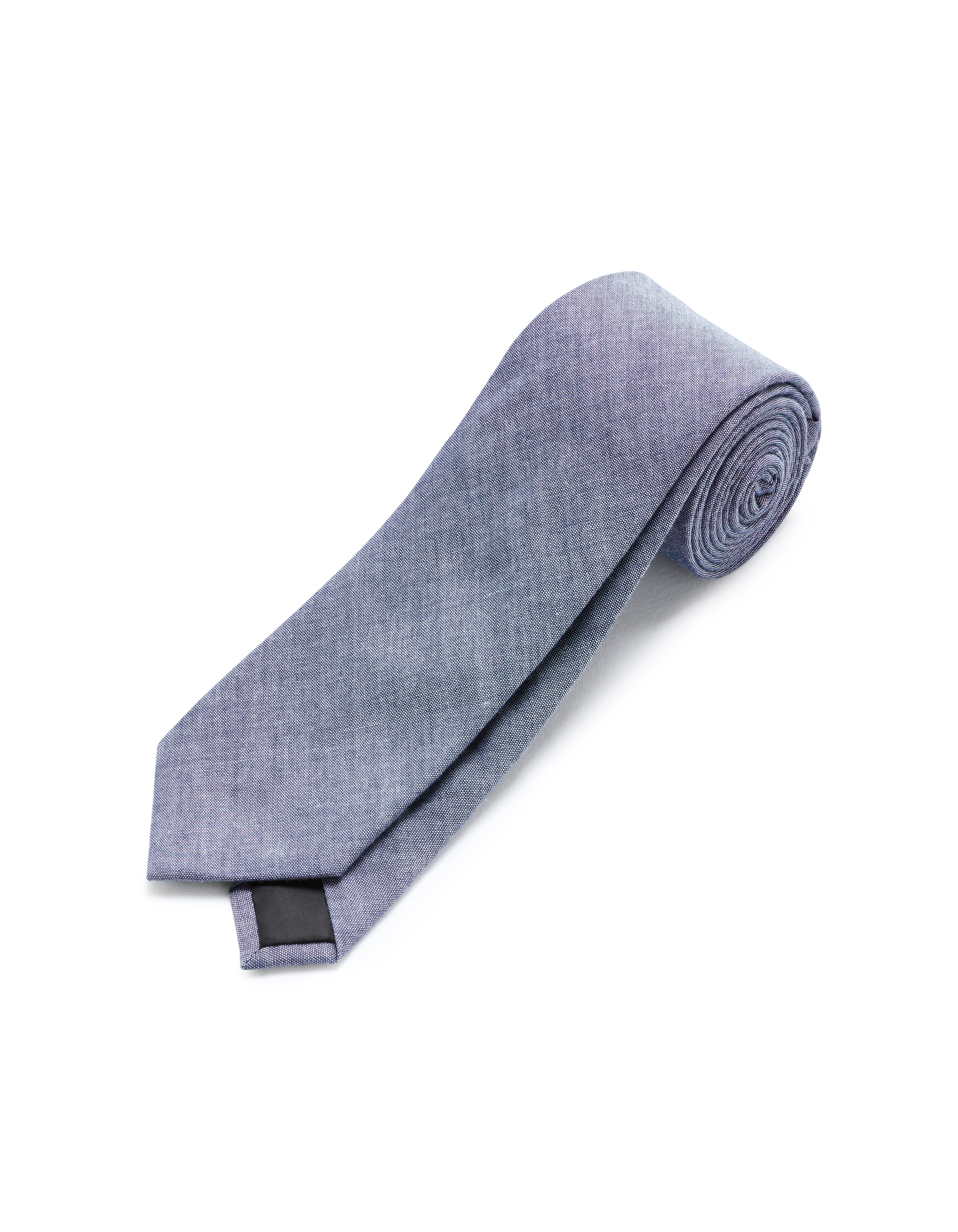 Cravate unie 100% coton - bleu
