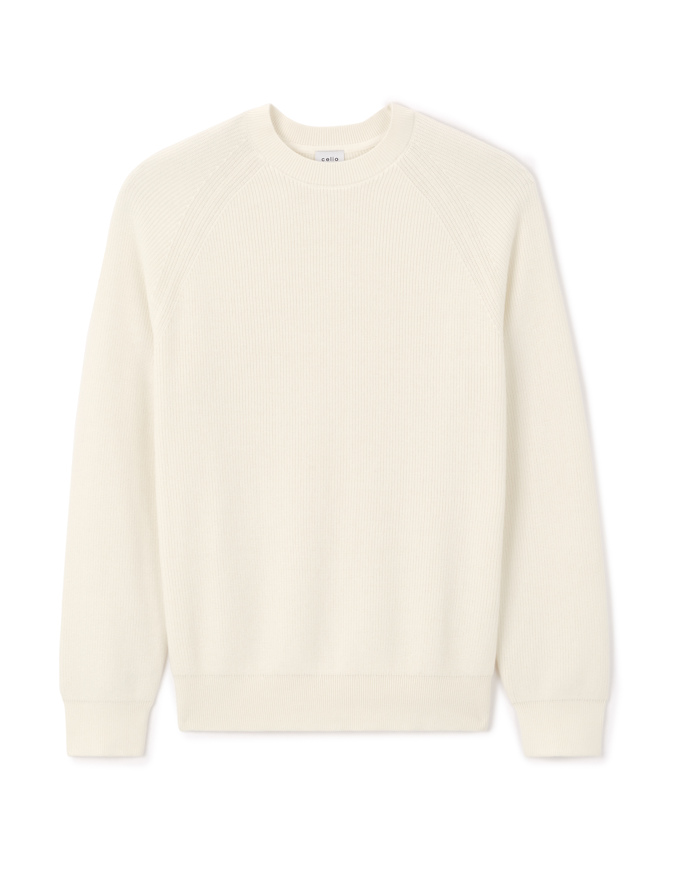 Pull col rond 100% coton - beige