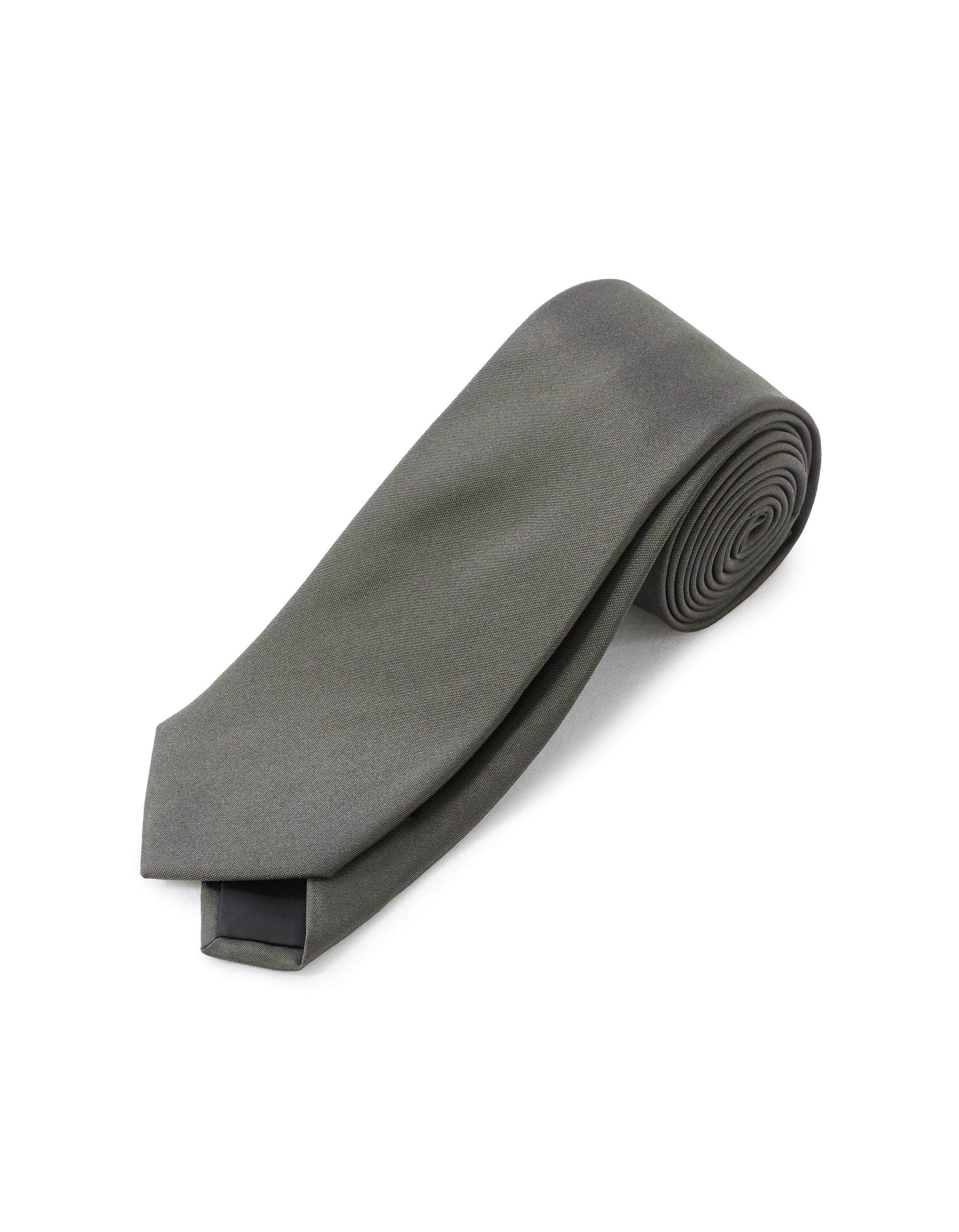 Cravate 100% satin de soie - kaki