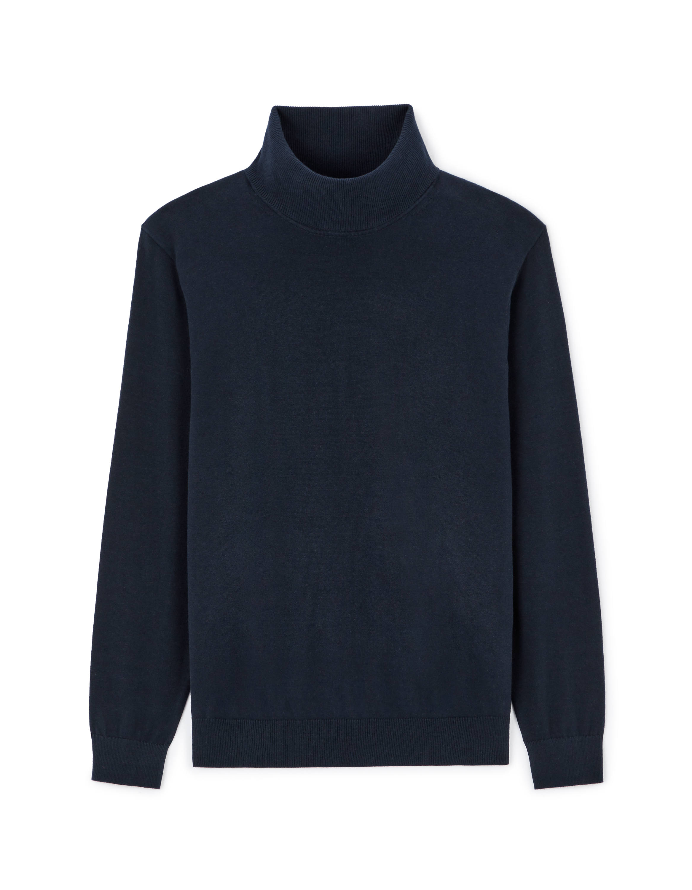 Pull col roulé 100% coton - marine