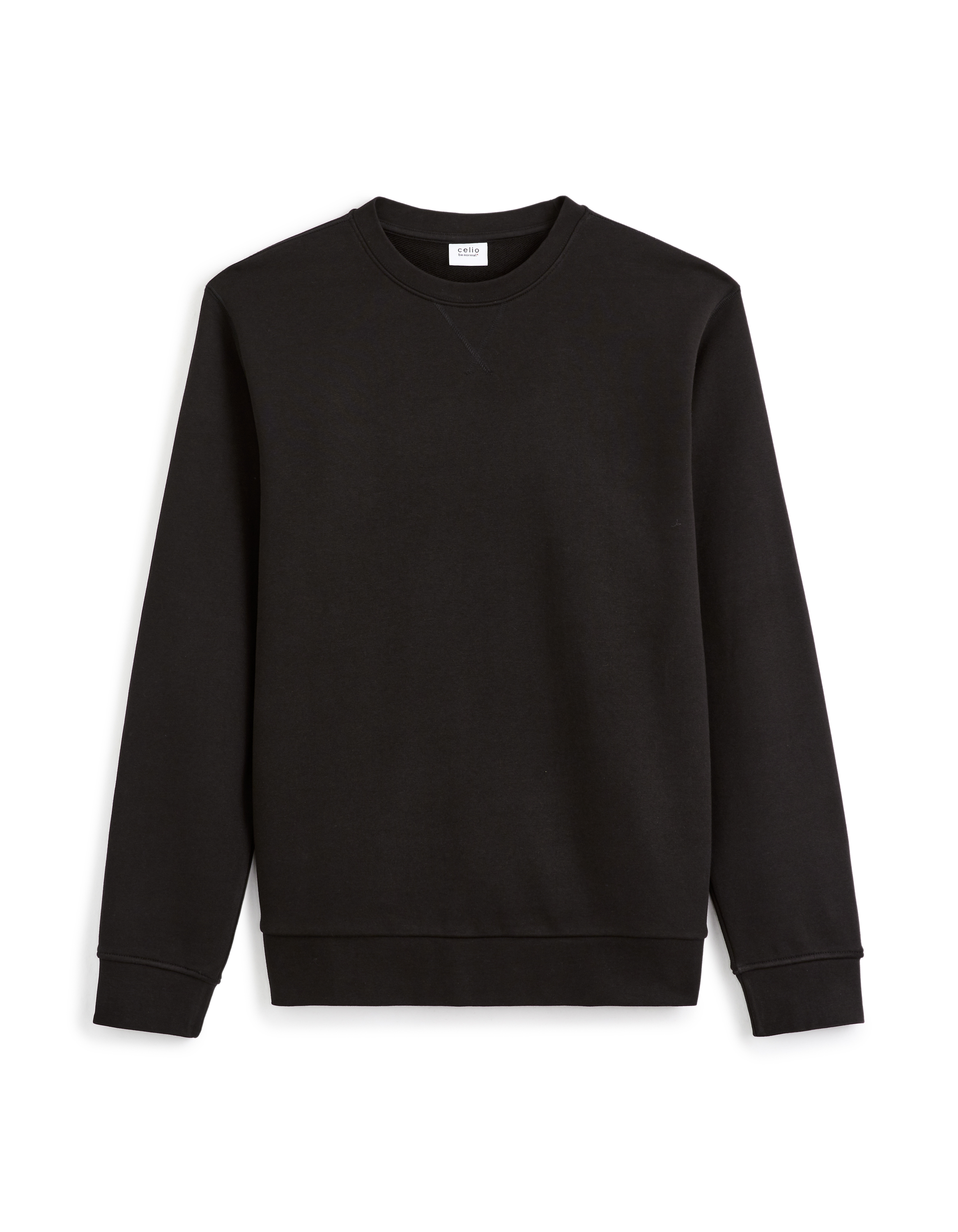 Sweat col rond 100% coton - noir