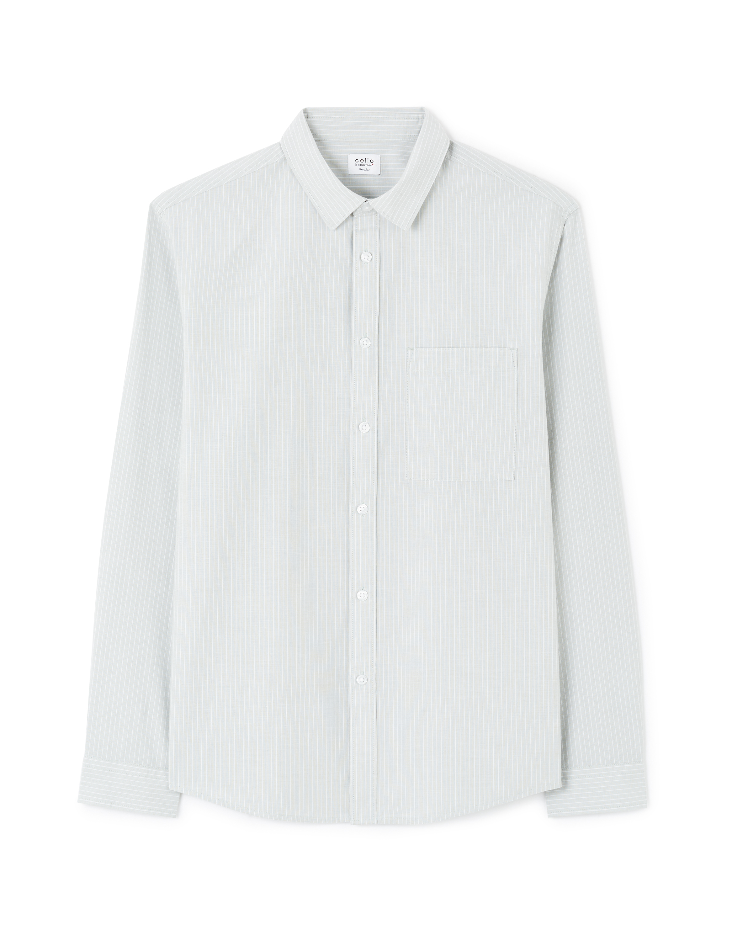 Chemise regular rayée 100% coton - vert