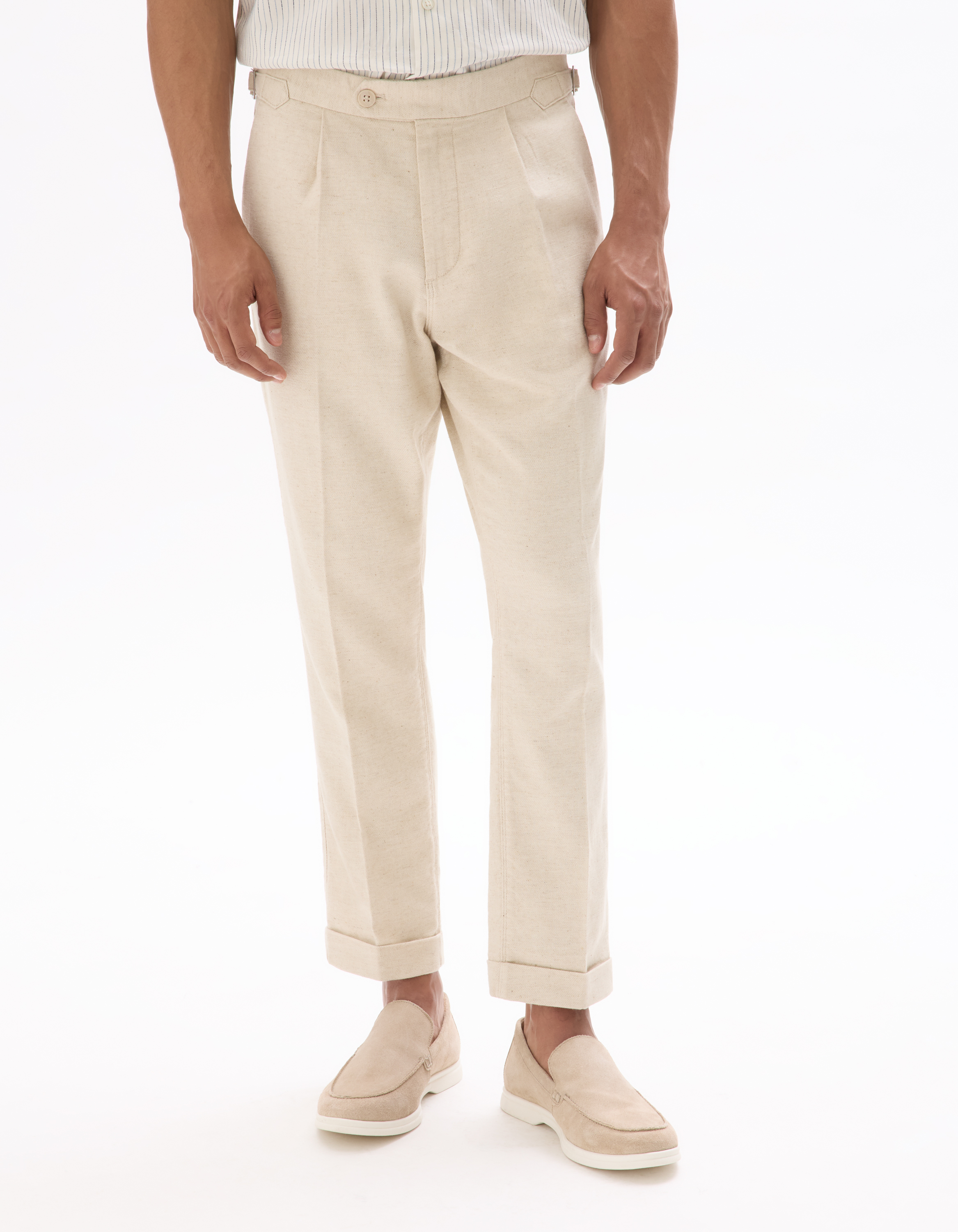Pantalon chino slim coton lin - camaieu - Modalova