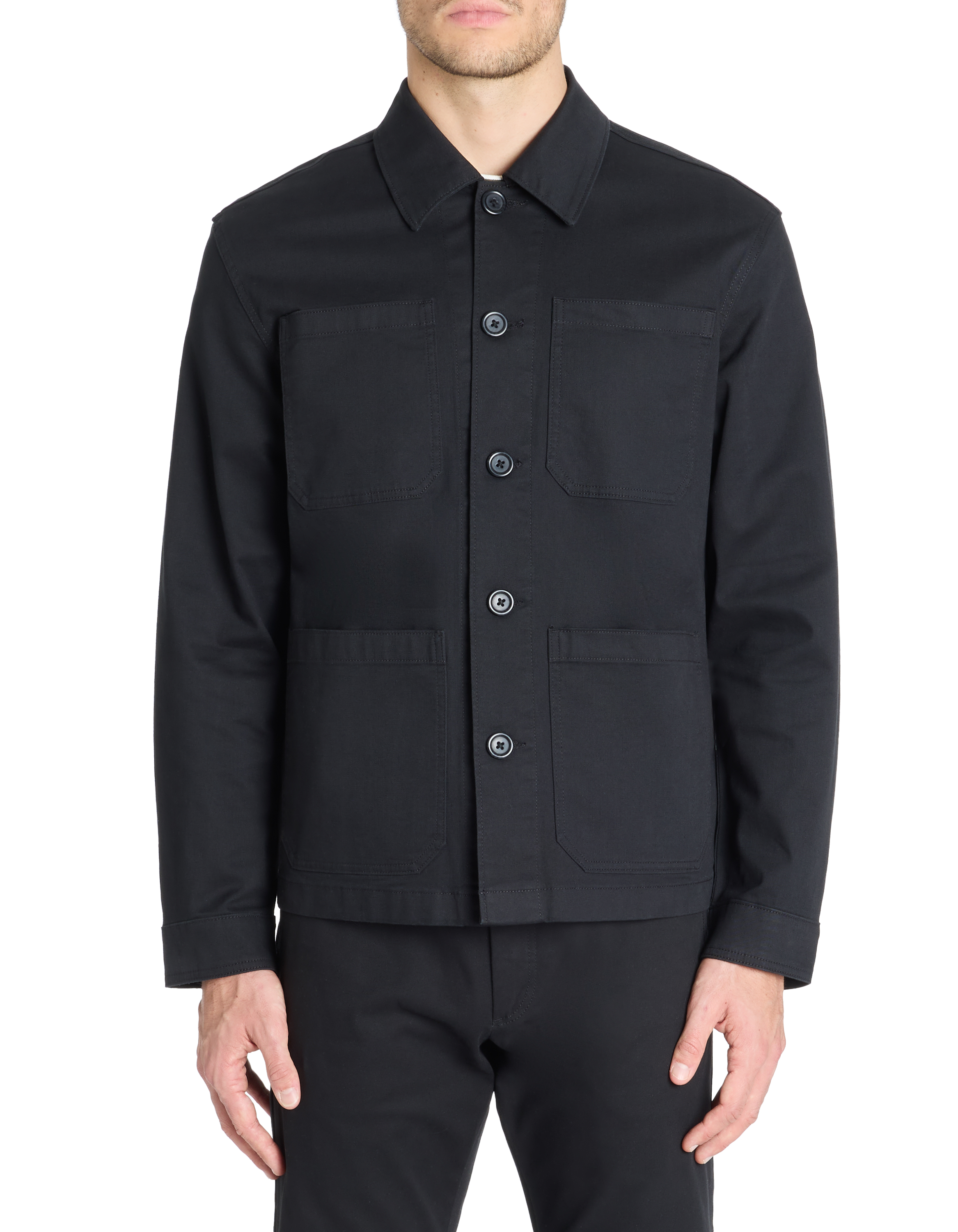 Veste col chemise - noir - camaieu - Modalova