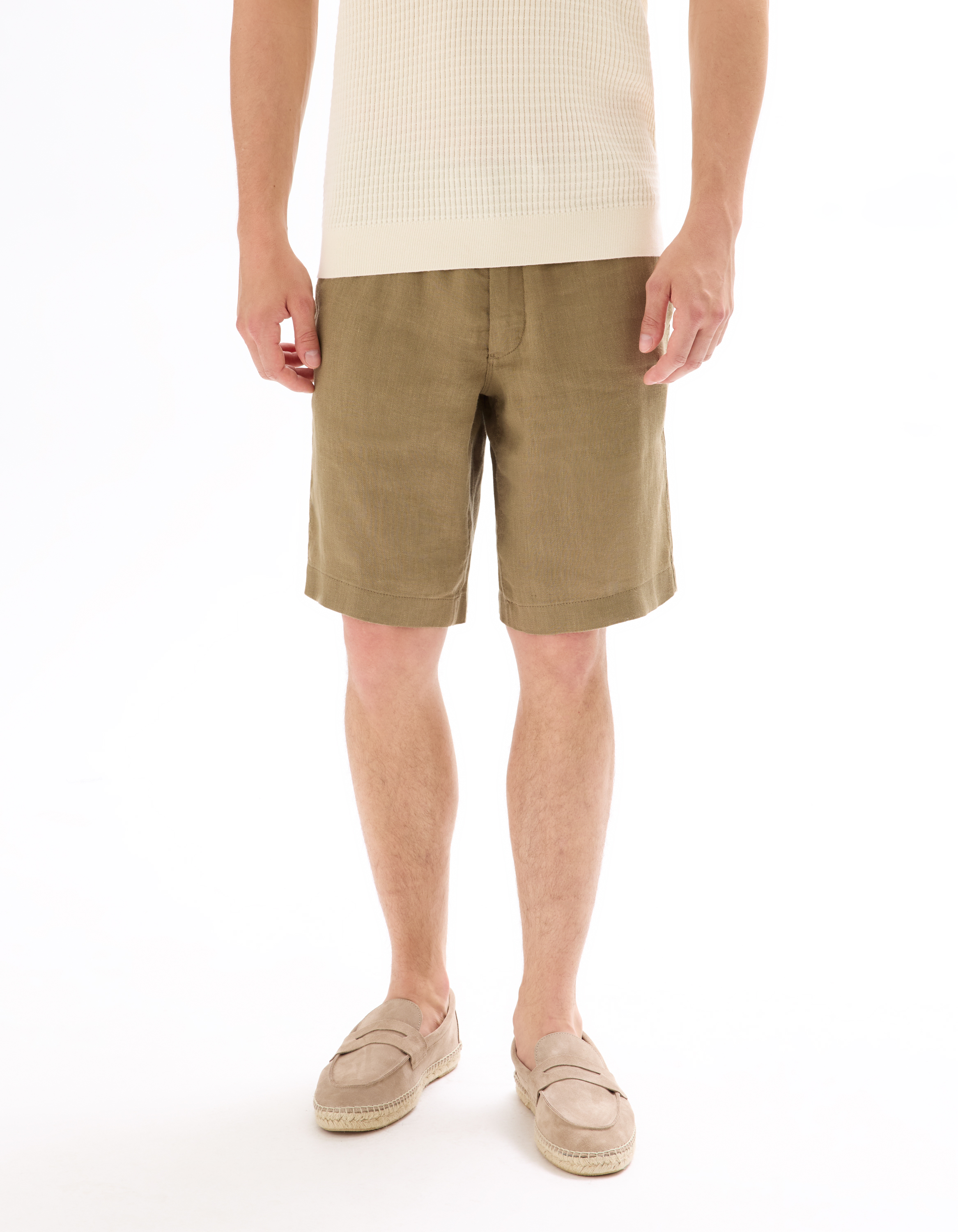 Bermuda 100% lin - taupe - camaieu - Modalova