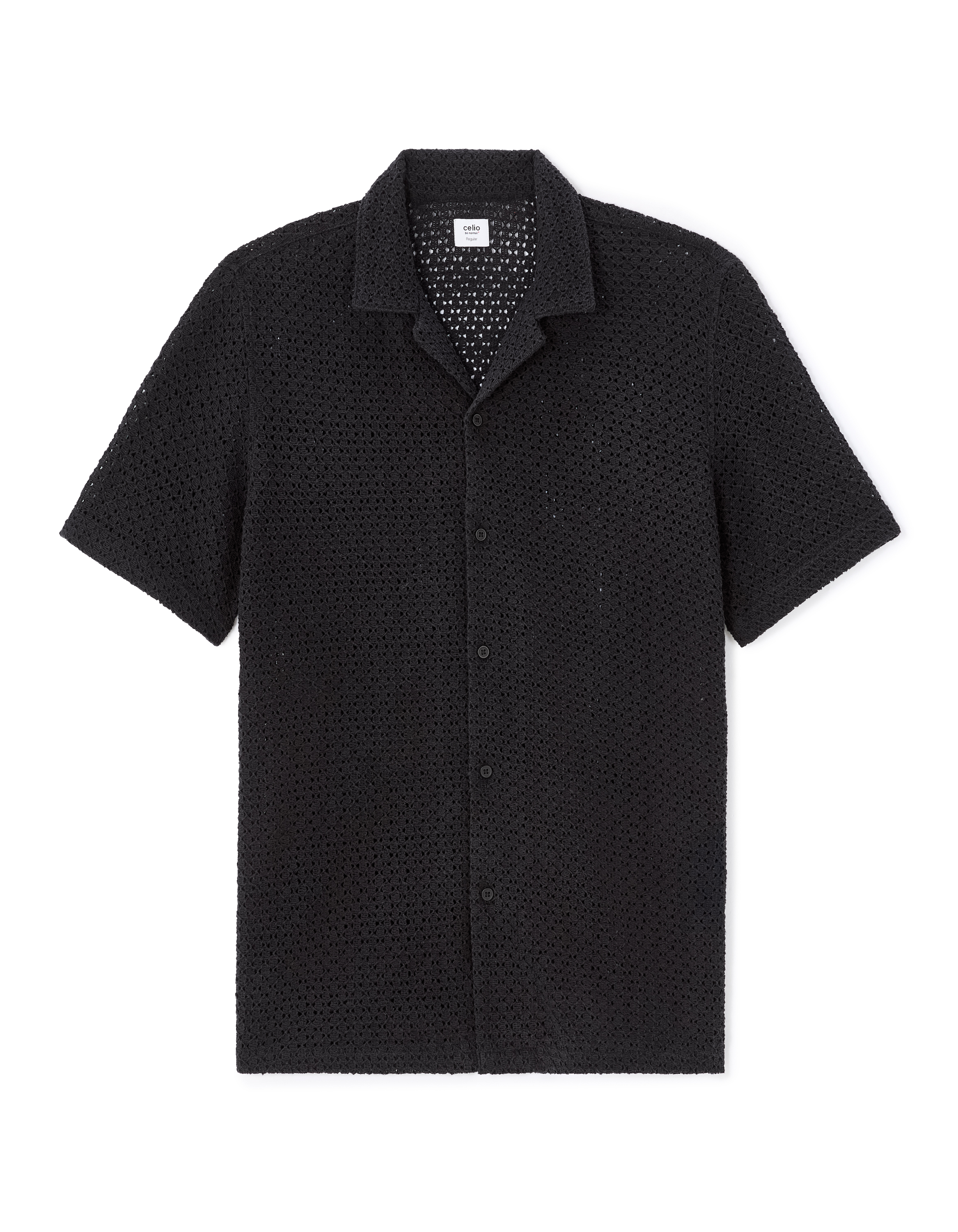 Chemisette en crochet 100% coton - noir