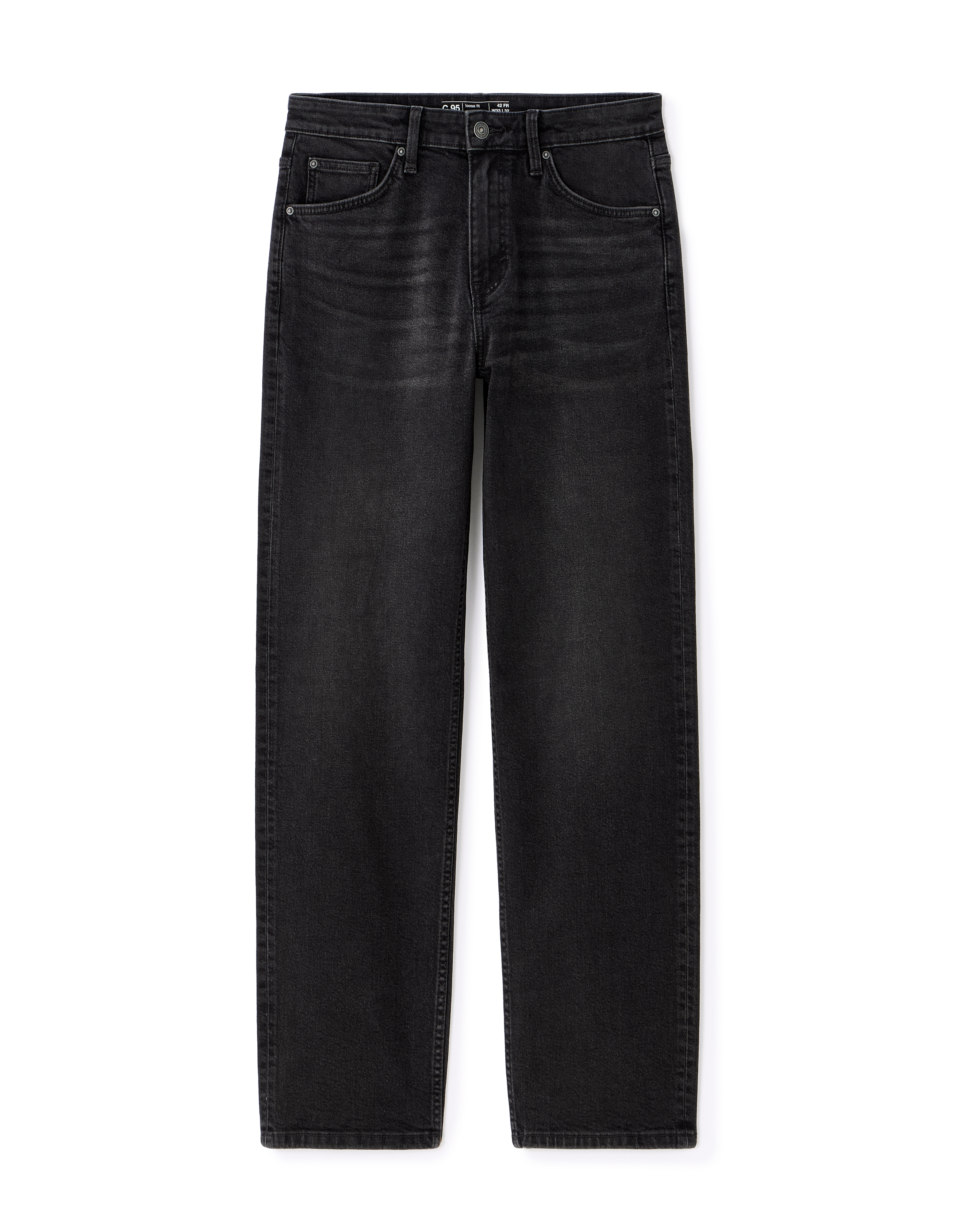 Jean C.95 loose coton stretch 3 longueurs - noir délavé