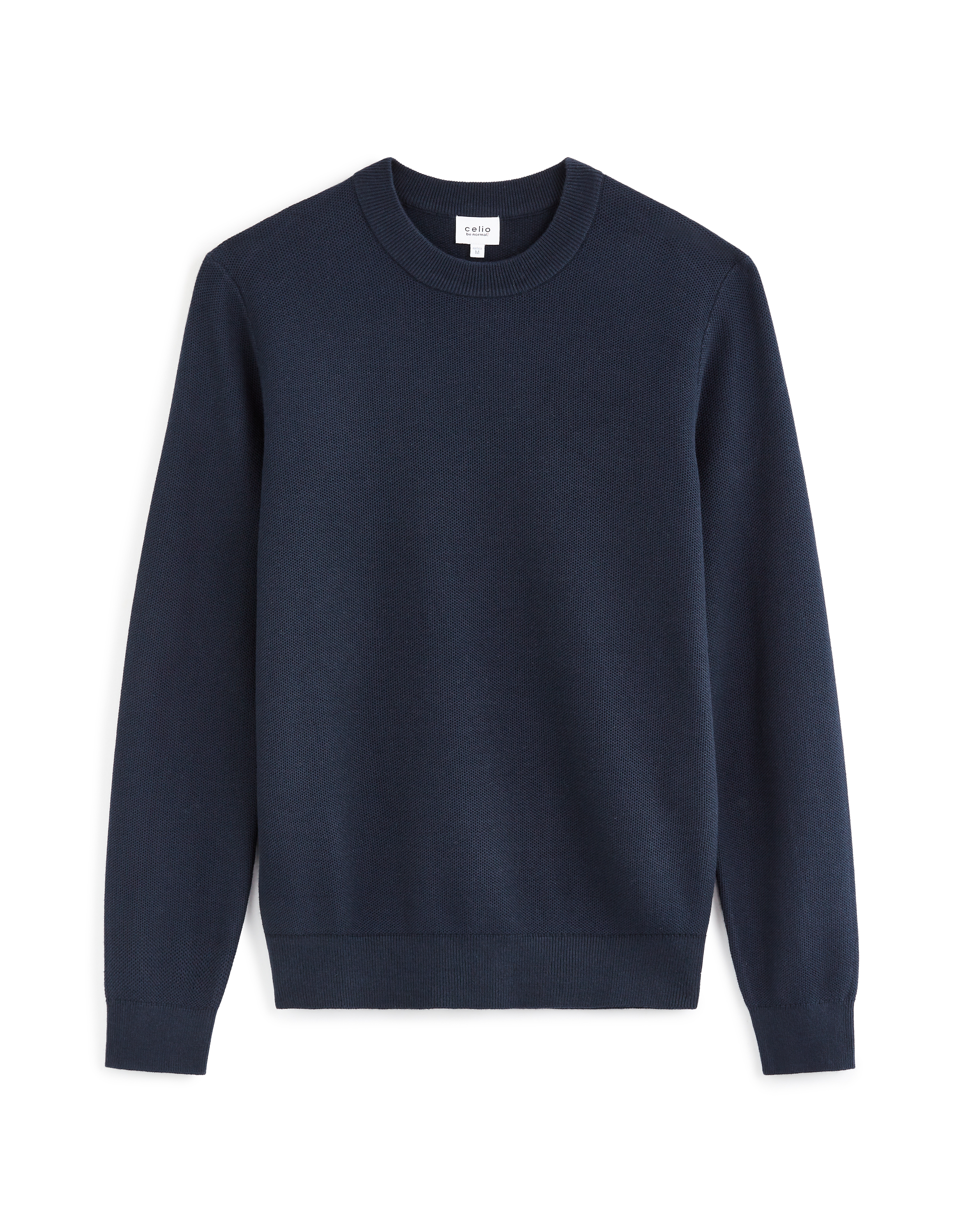 Pull col rond 100% coton - marine