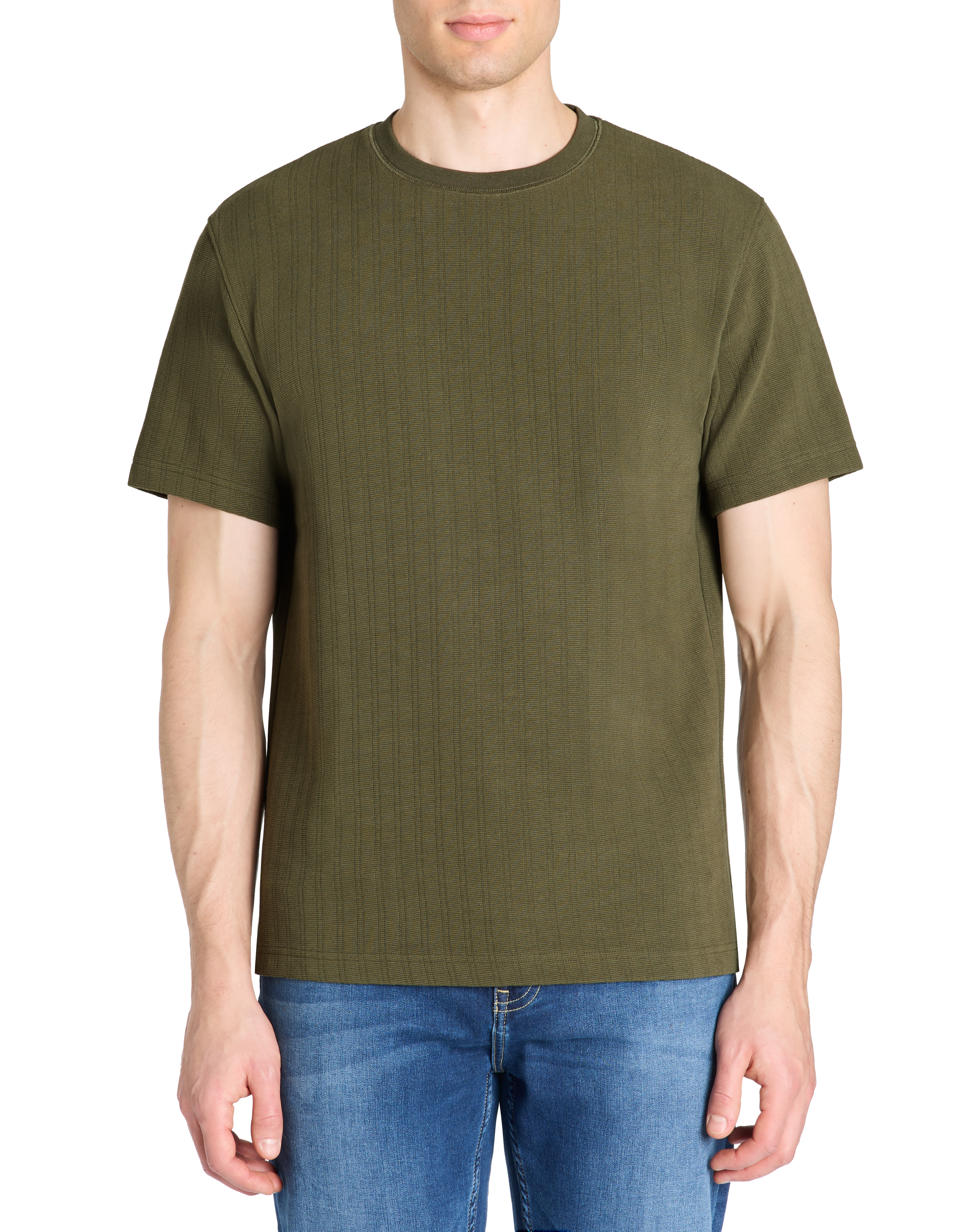 T-shirt boxy col rond coton mélangé - camaieu - Modalova