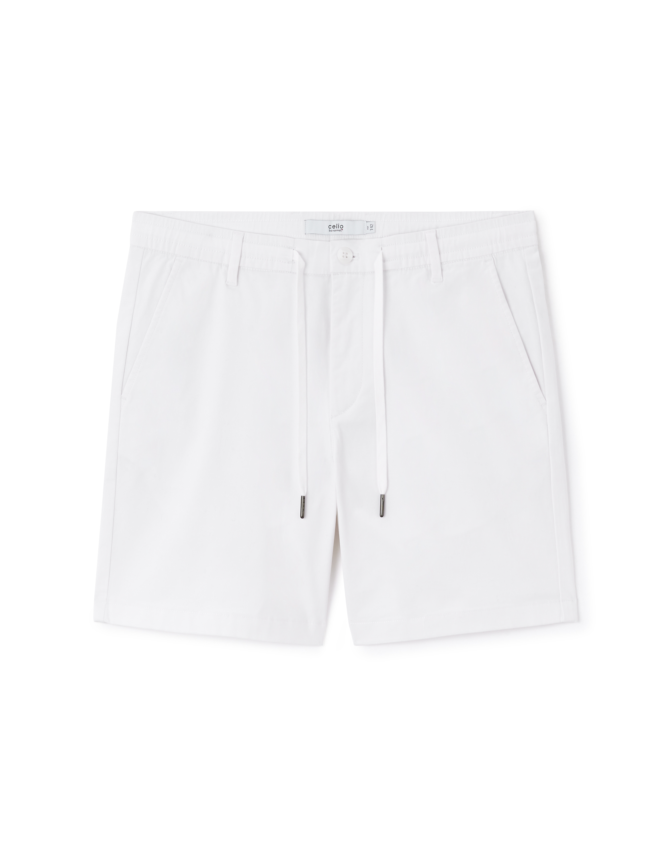 Bermuda 100% coton stretch - blanc